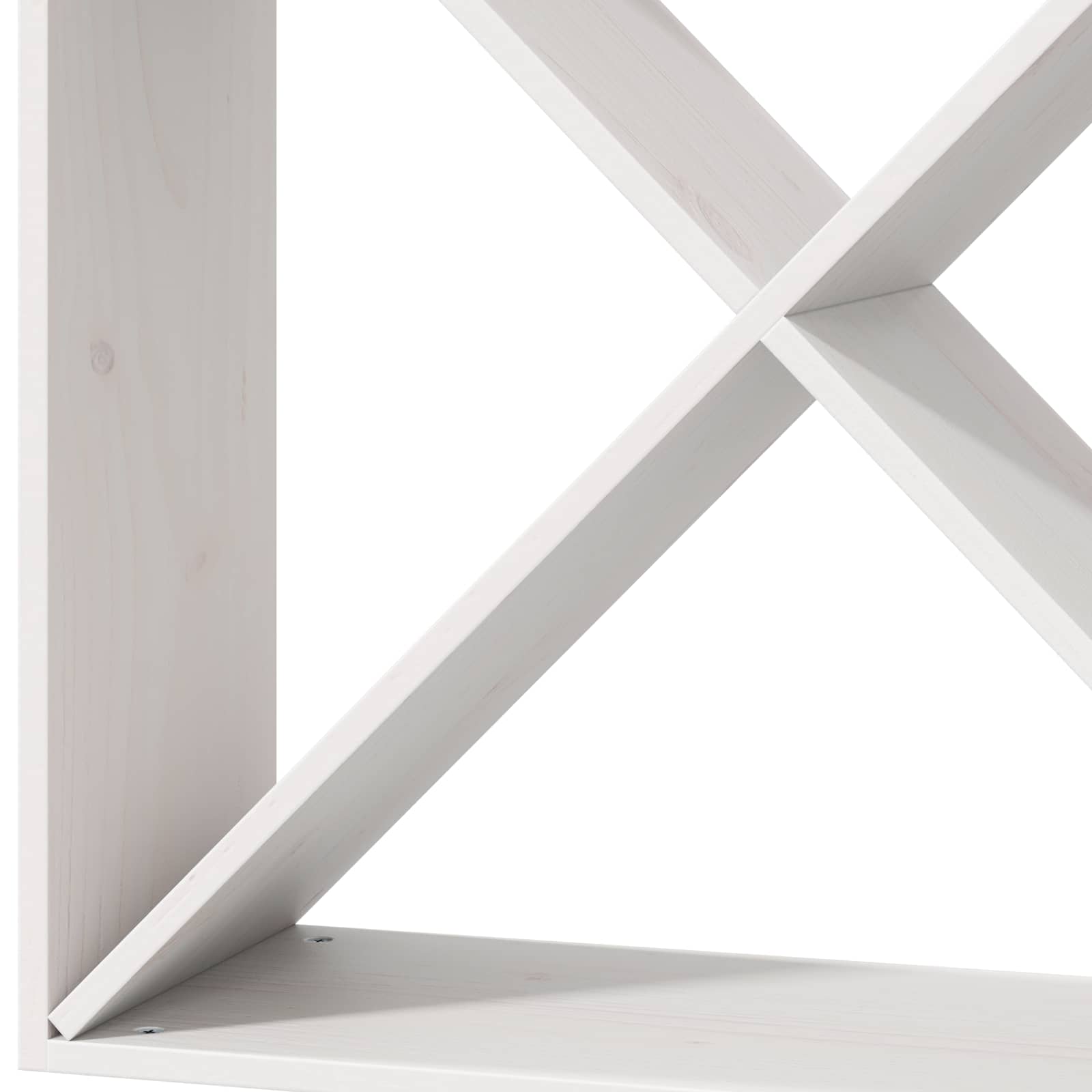 Weinregal 2 Stk. Weiß 62 x 25 x 62 cm Massives Kiefernholz