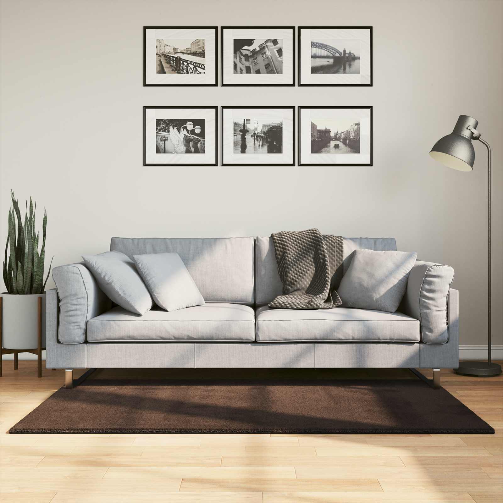 Mittlerer Flor weicher und waschbarer Teppich HUARTE Braun