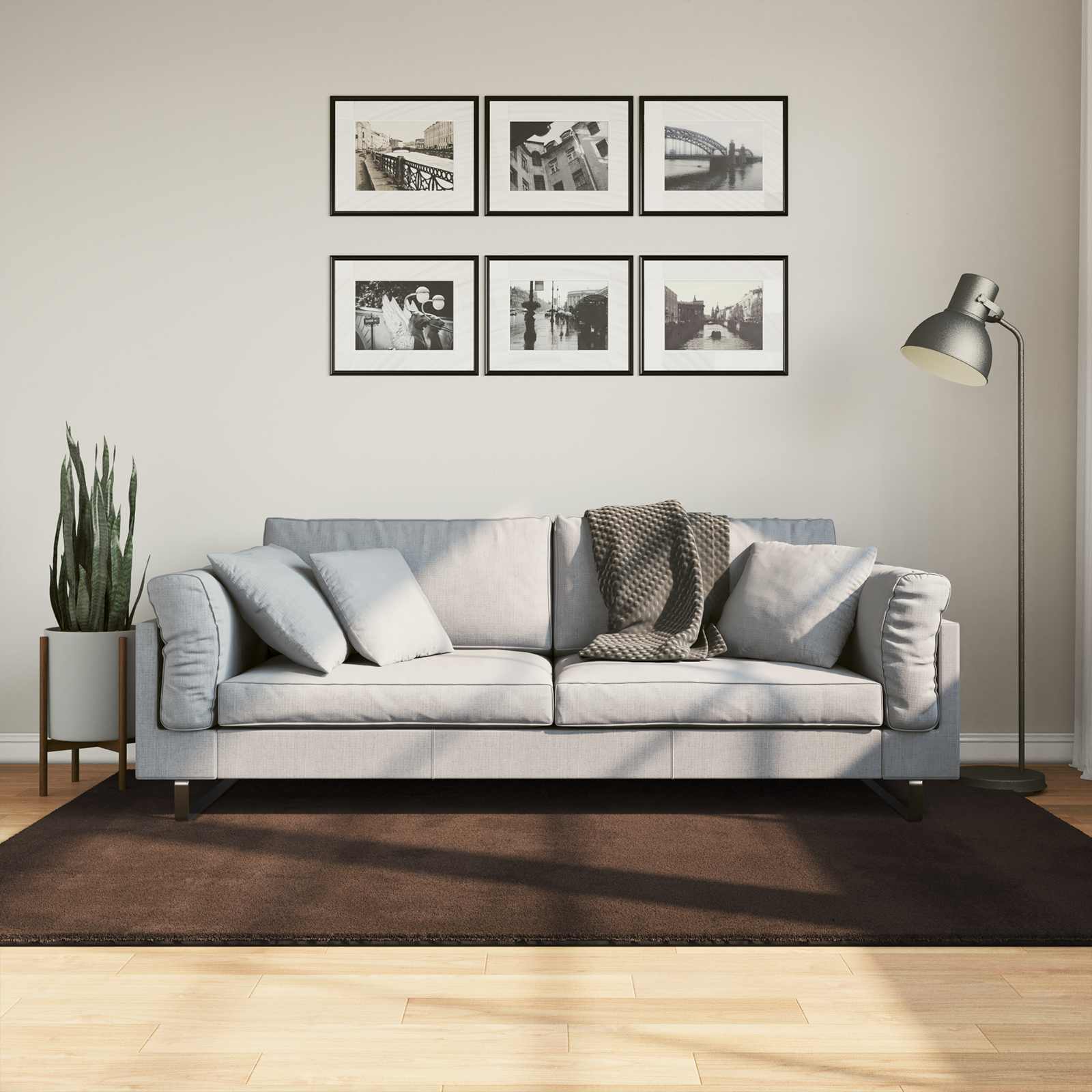 Mittlerer Flor weicher und waschbarer Teppich HUARTE Braun
