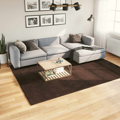 Mittlerer Flor weicher und waschbarer Teppich HUARTE Braun