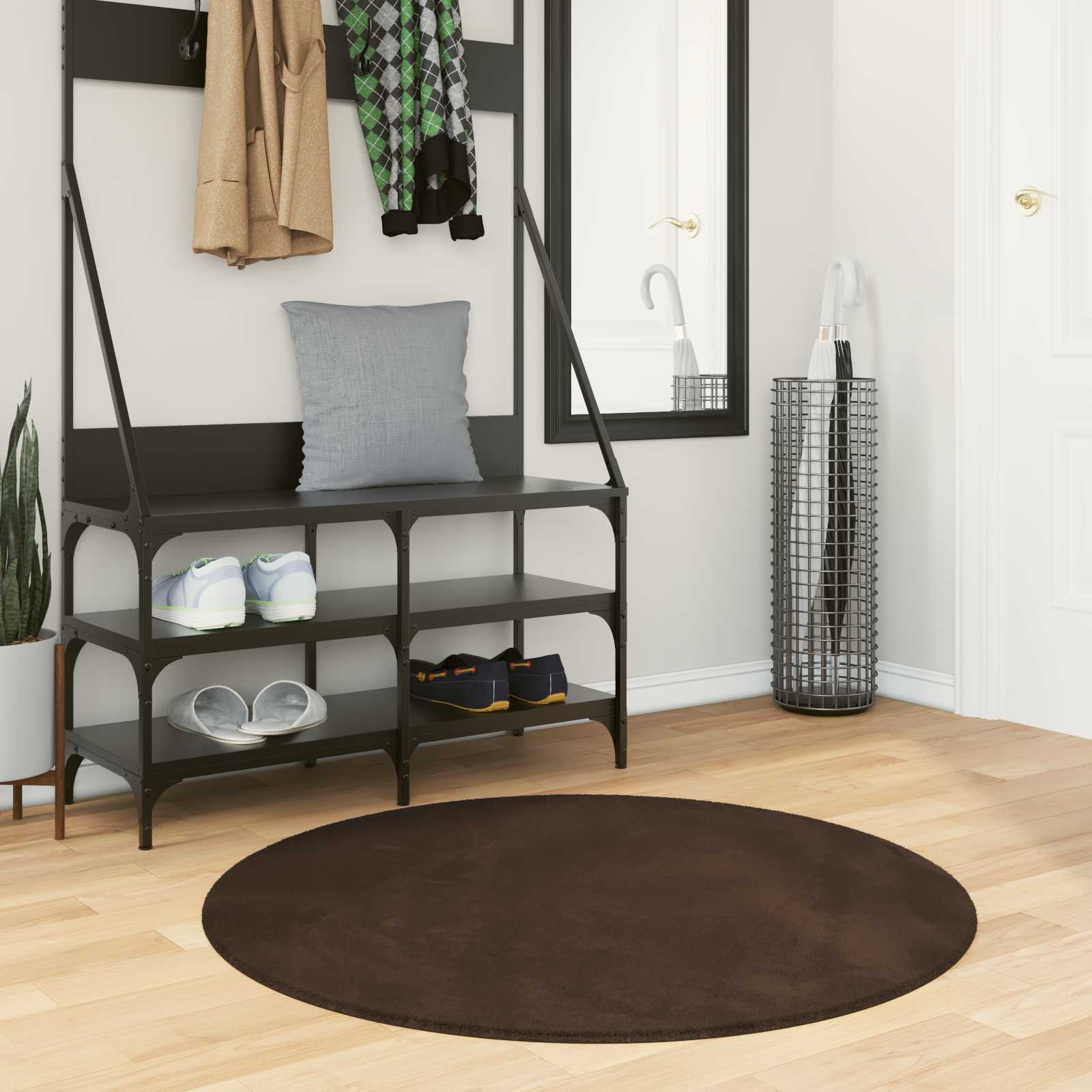 Mittlerer Flor weicher und waschbarer Teppich HUARTE Braun