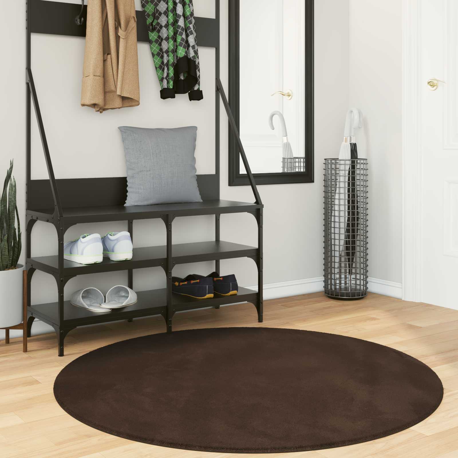 Mittlerer Flor weicher und waschbarer Teppich HUARTE Braun