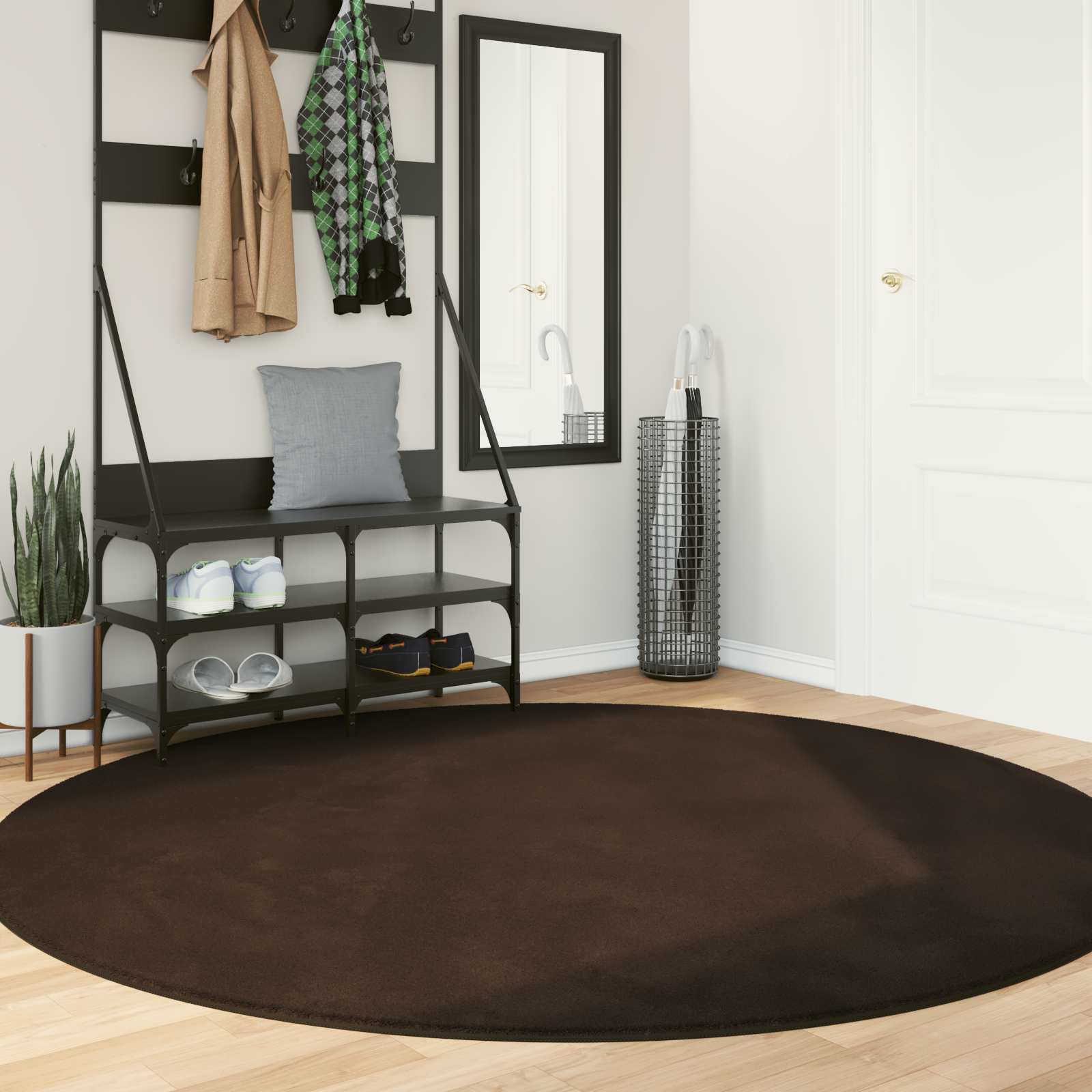 Mittlerer Flor weicher und waschbarer Teppich HUARTE Braun