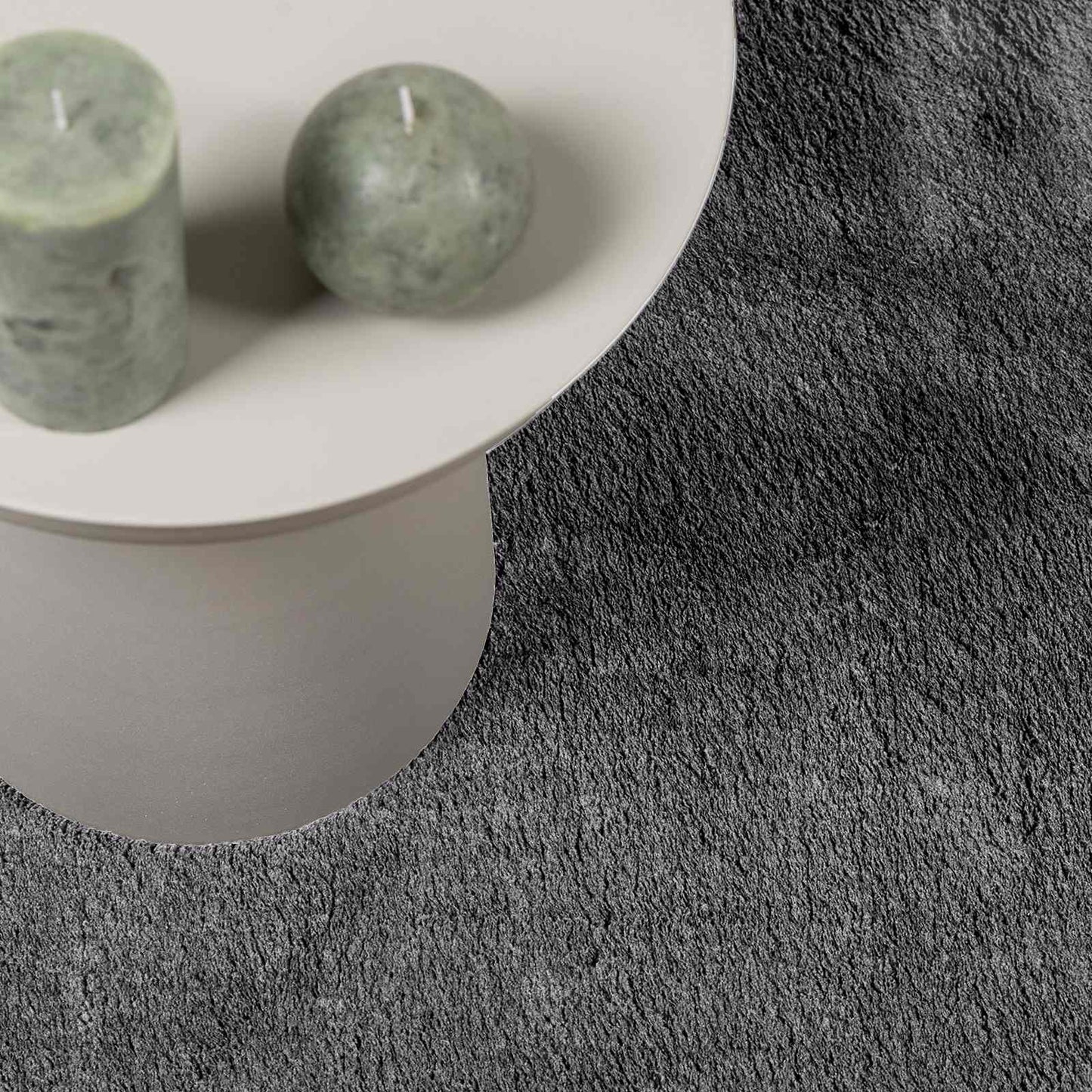 Mittlerer Flor weicher und waschbarer Teppich HUARTE Anthrazit
