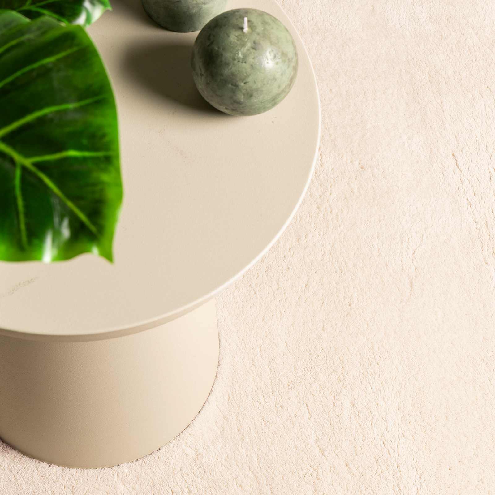 Mittlerer Flor weicher und waschbarer Teppich HUARTE Beige