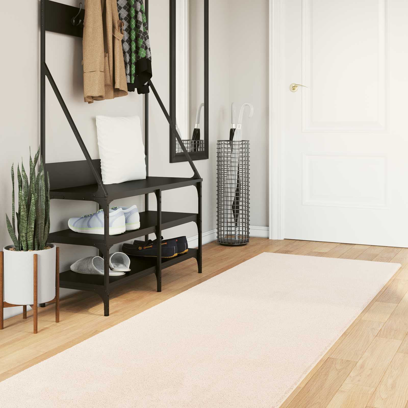 Mittlerer Flor weicher und waschbarer Teppich HUARTE Beige