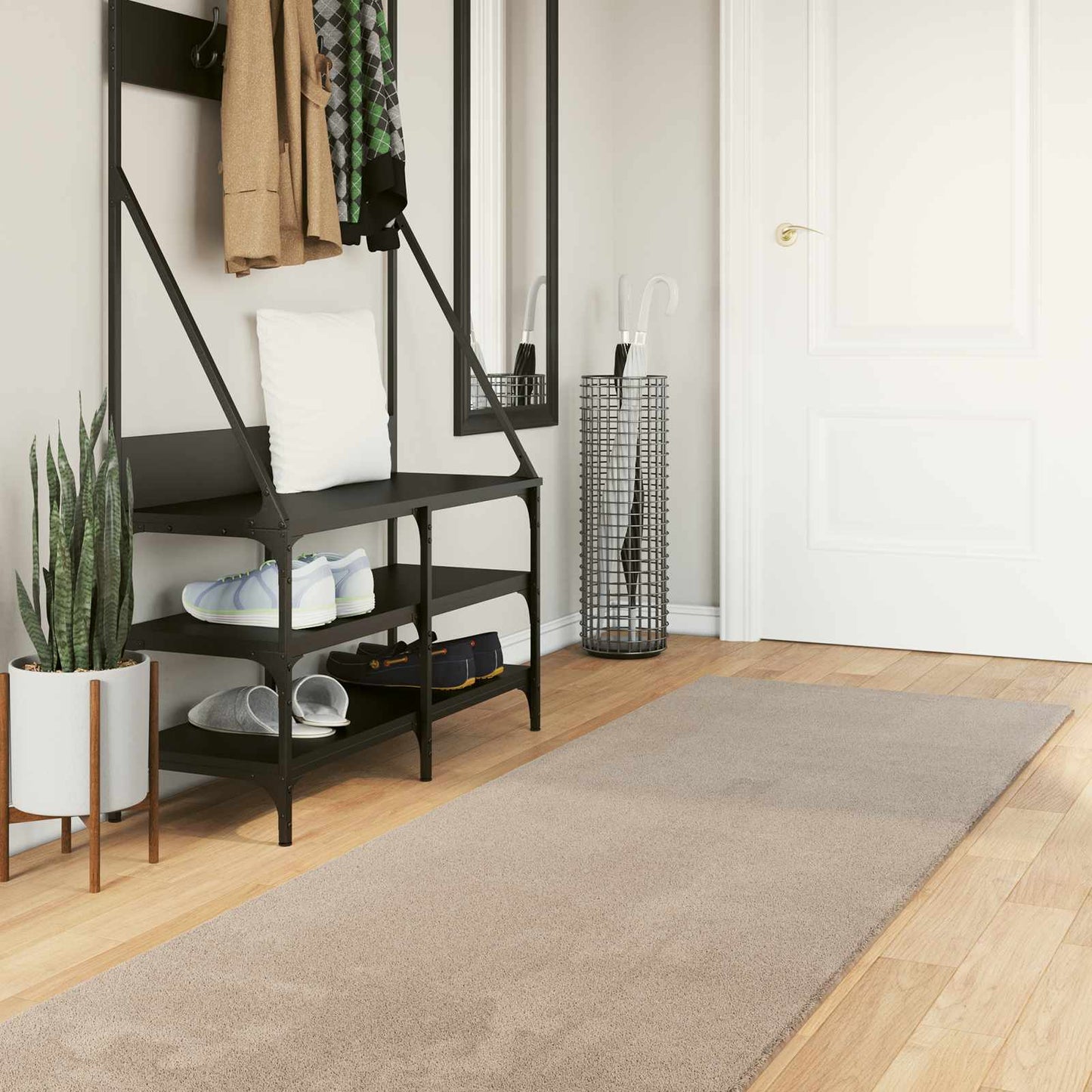 Mittlerer Flor weicher und waschbarer Teppich HUARTE Sand