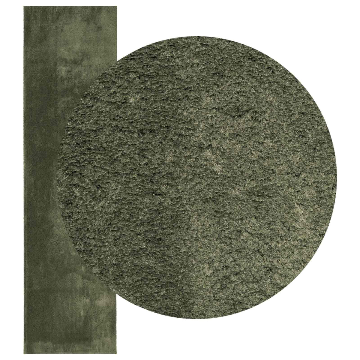 Teppich HUARTE Waldgrün 80 x 1000 cm 100% Polyester Flach