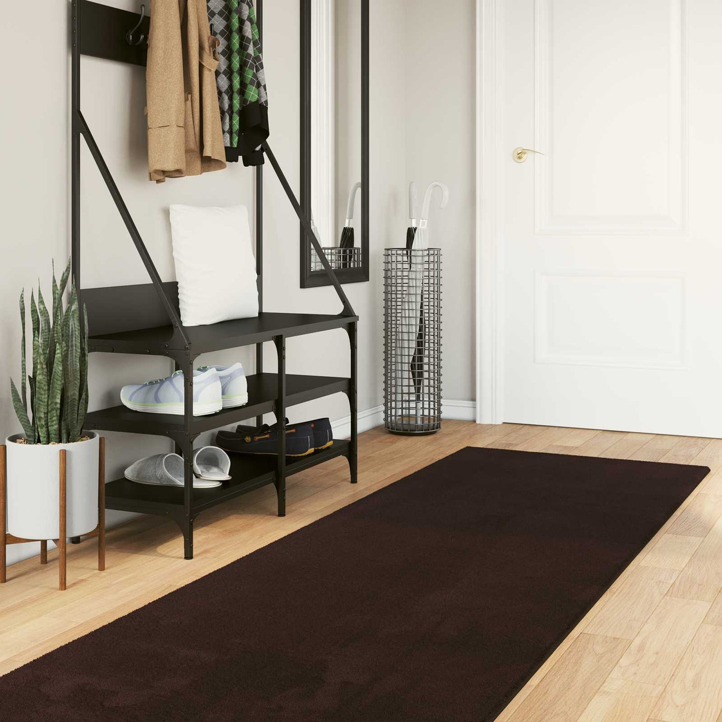 Mittlerer Flor weicher und waschbarer Teppich HUARTE Braun