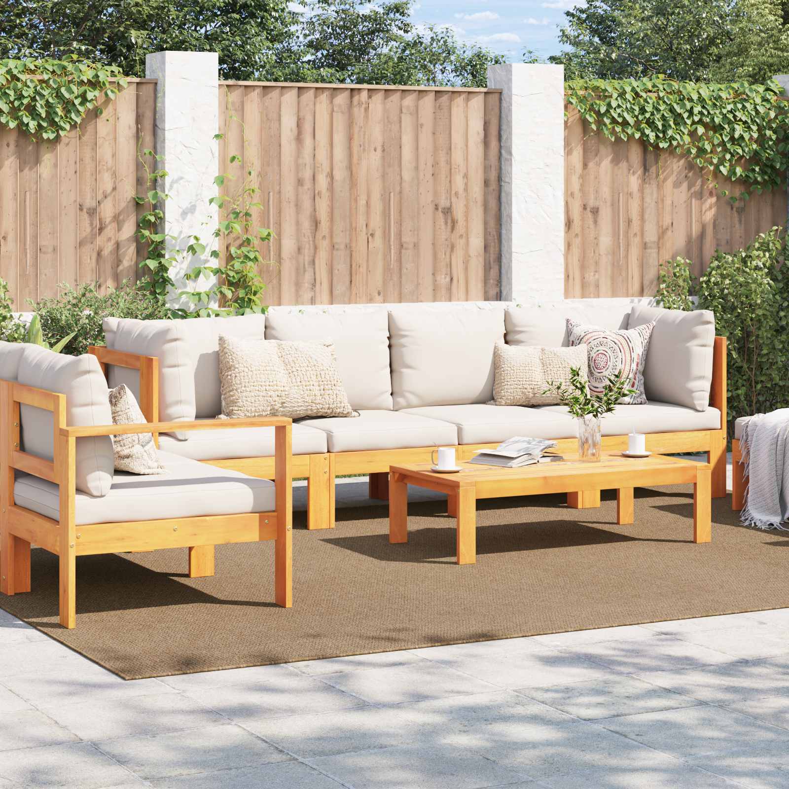 Innen- und Außenteppich AGIRA Natur 280 x 200 cm Polyester