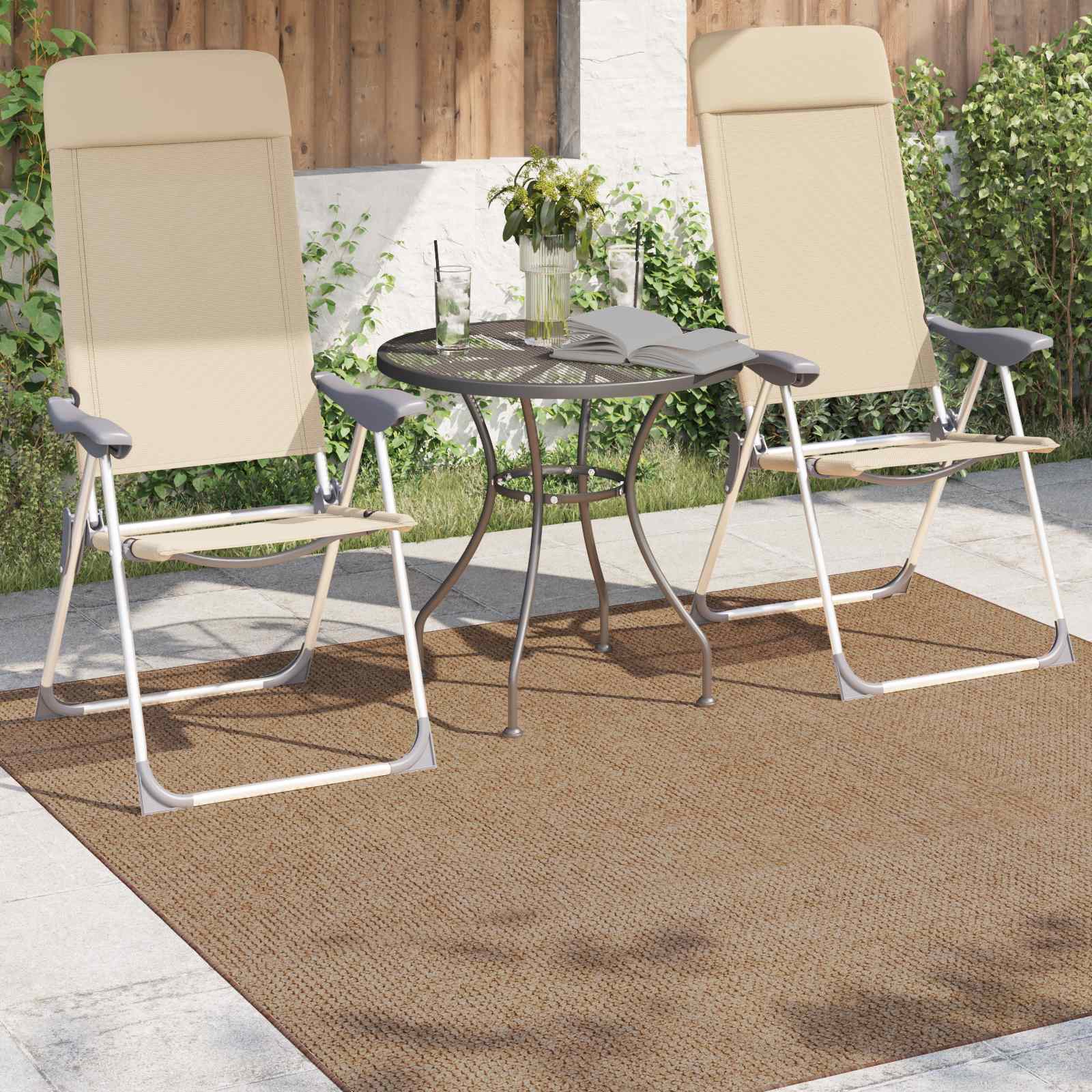 Innen- und Außenteppich AGIRA Natur 200 x 200 cm Polyester