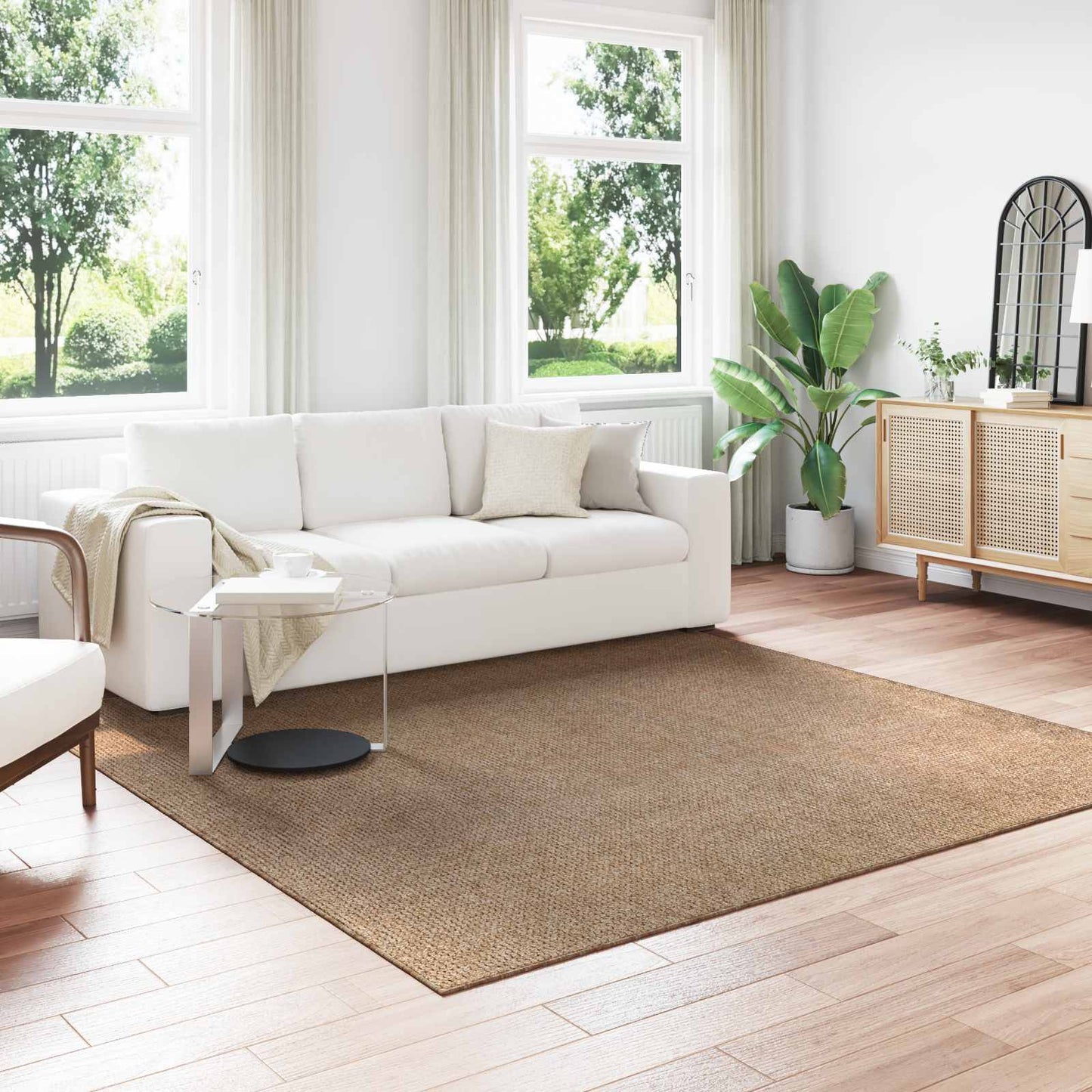 Innen- und Außenteppich AGIRA Natur 240 x 240 cm Polyester