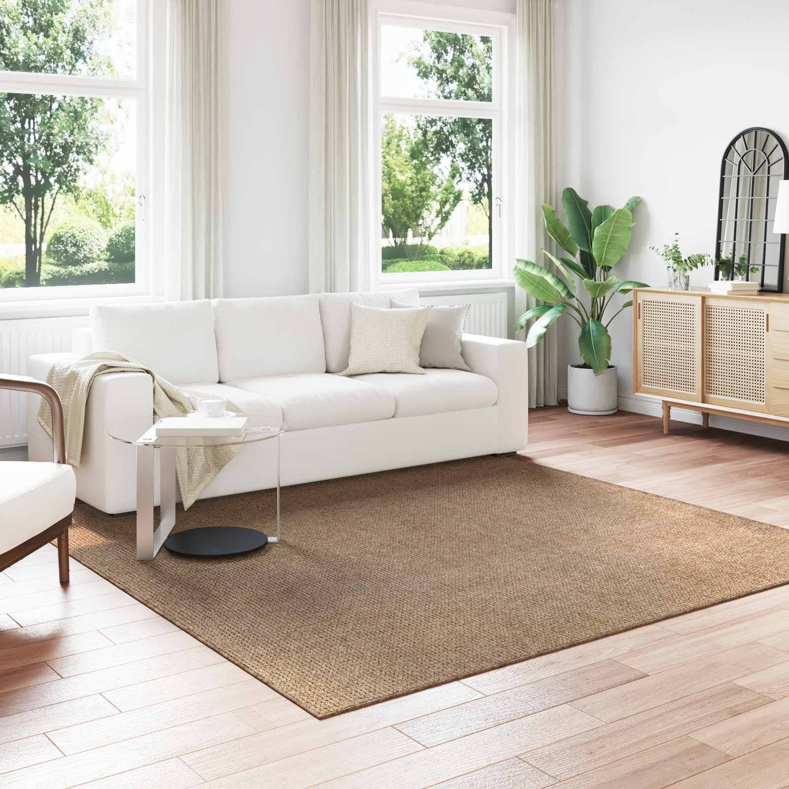 Innen- und Außenteppich AGIRA Natur 240 x 240 cm Polyester