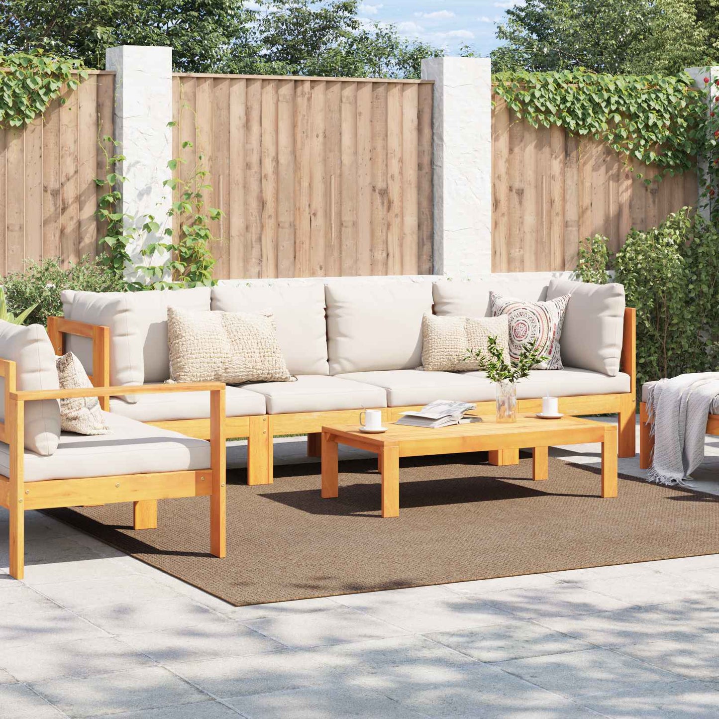 Innen- und Außenteppich AGIRA Natur 240 x 240 cm Polyester