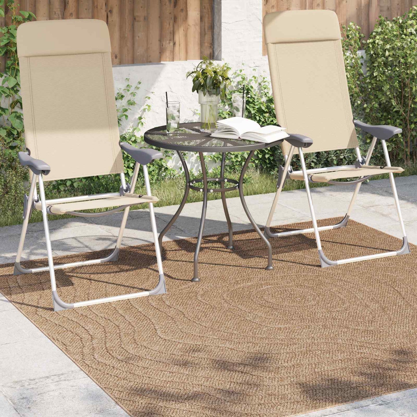 Innen- und Außenteppich AGIRA Natur 200 x 200 cm Polyester