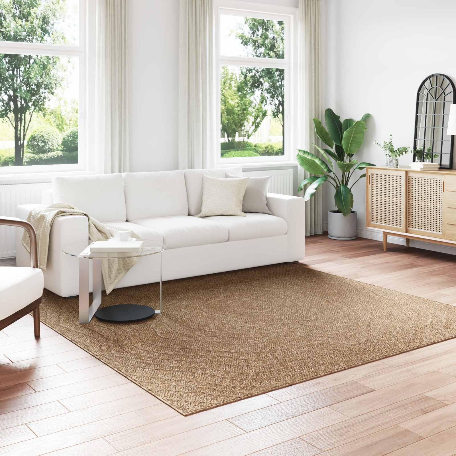 Innen- und Außenteppich AGIRA Natur 240 x 240 cm Polyester