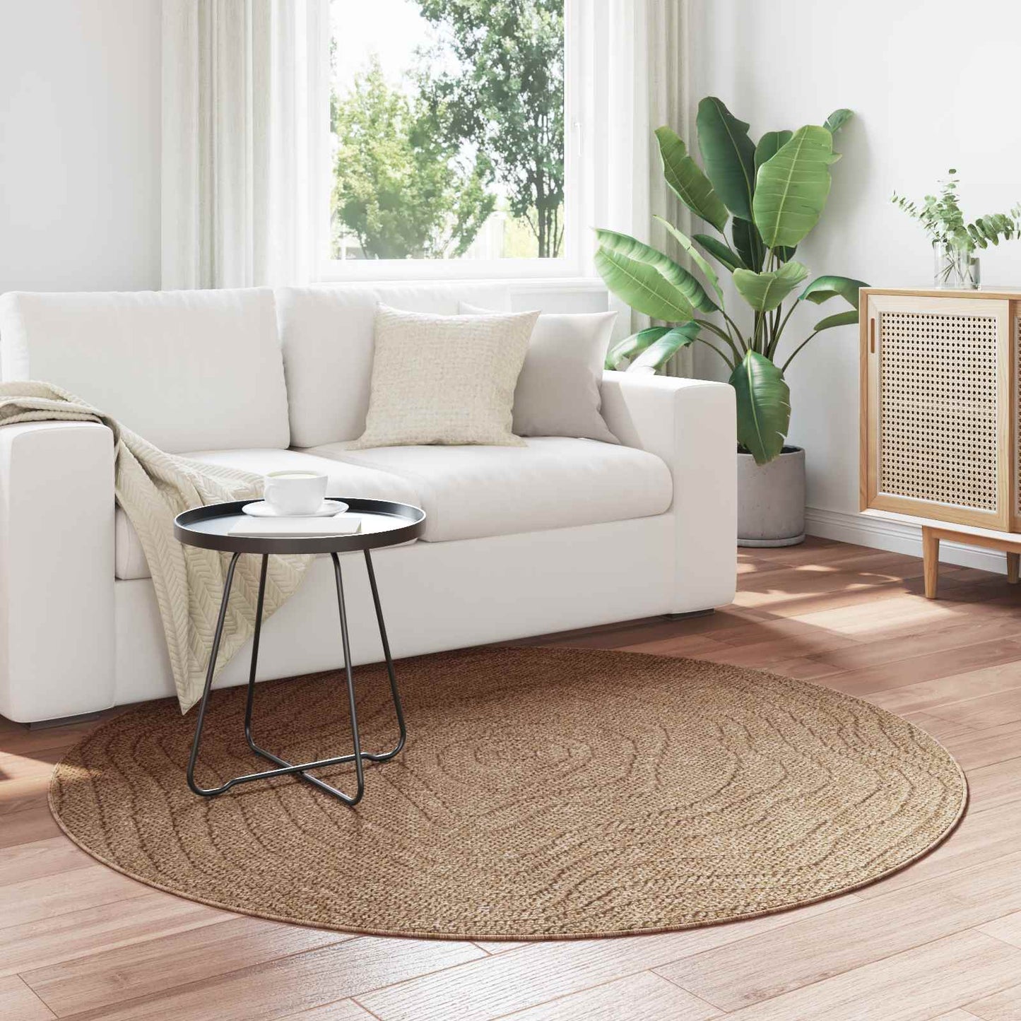 Innen- und Außenteppich AGIRA Natur Ø 160 CM Polyester