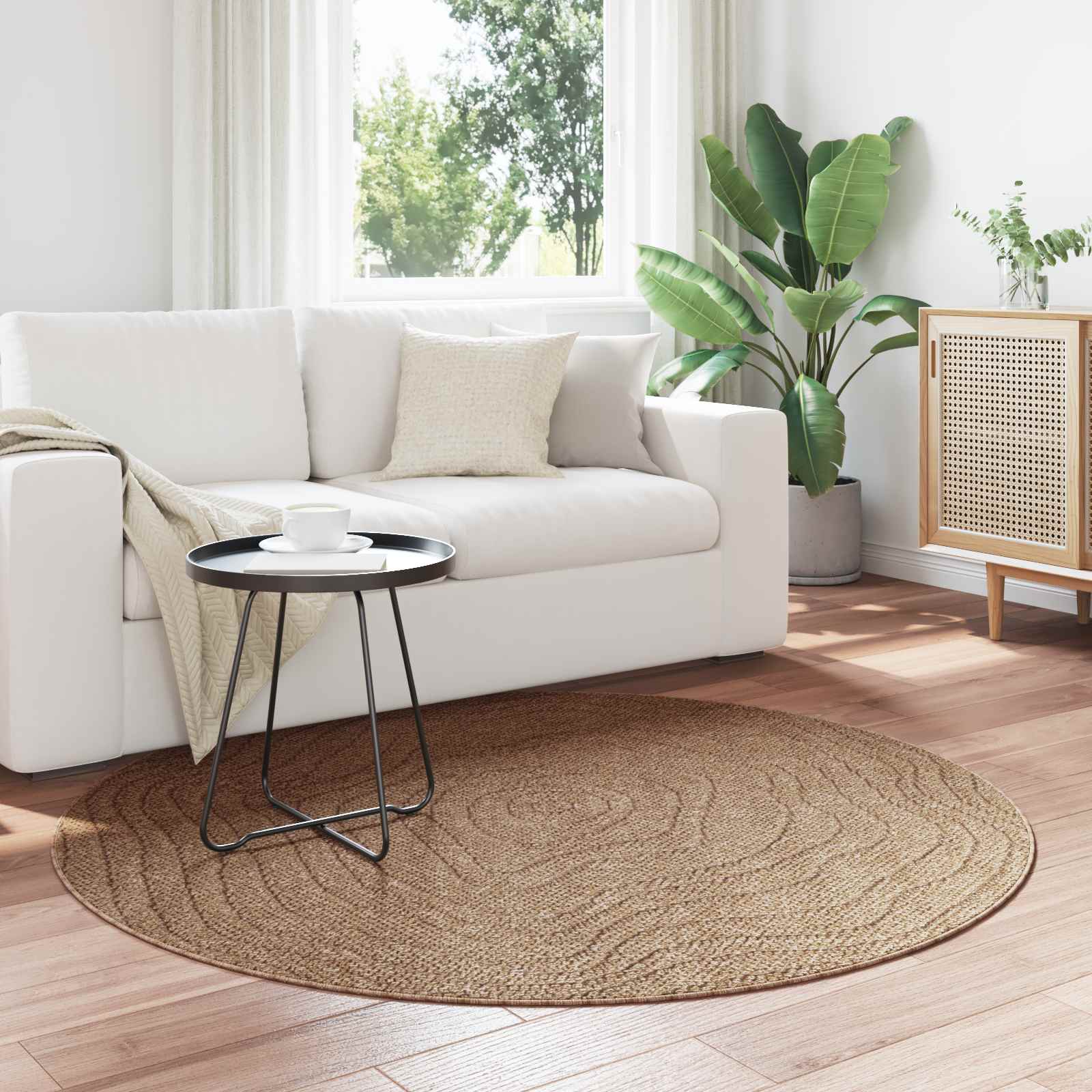 Innen- und Außenteppich AGIRA Natur Ø 160 CM Polyester