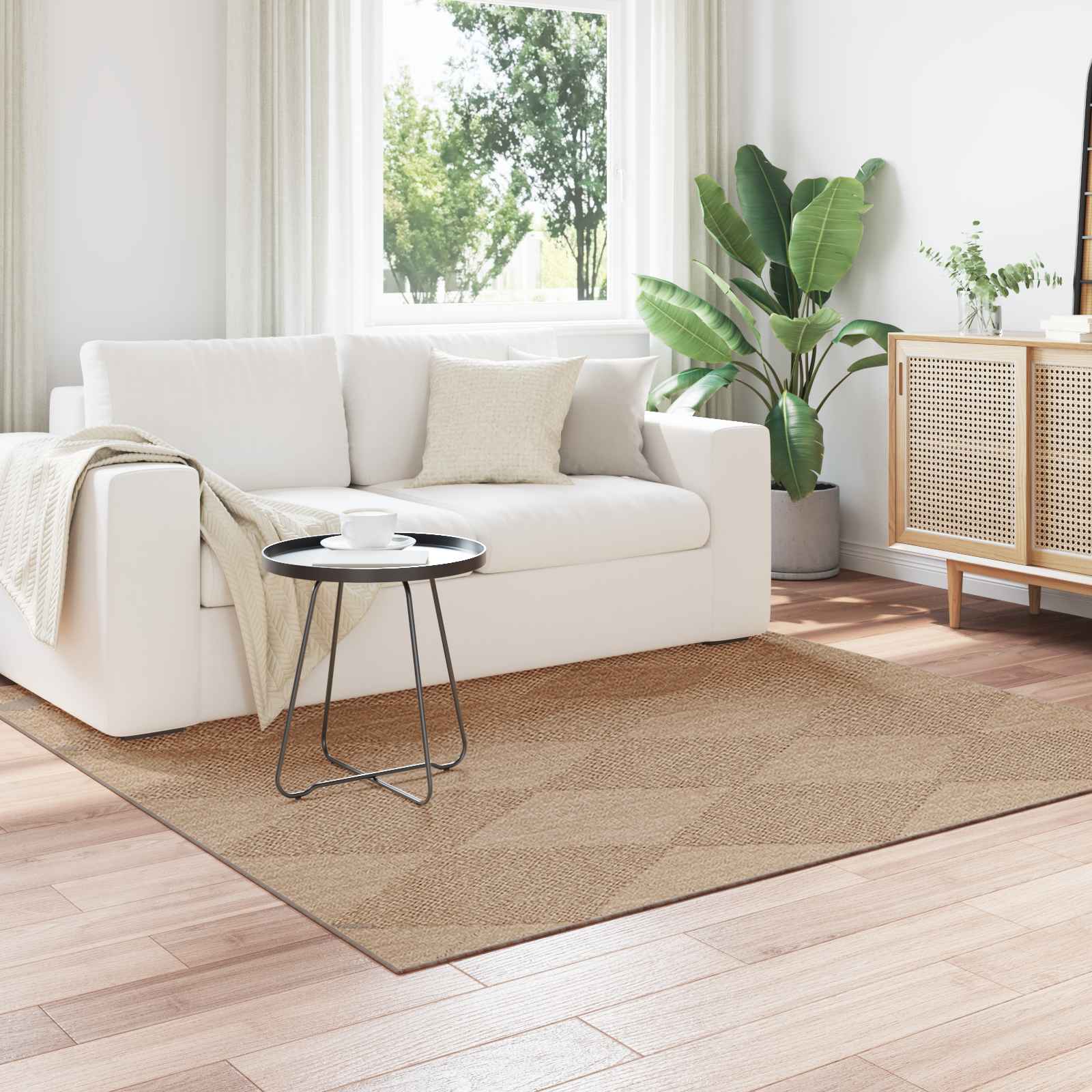 Innen- und Außenteppich AGIRA Natur 240 x 240 cm Polyester
