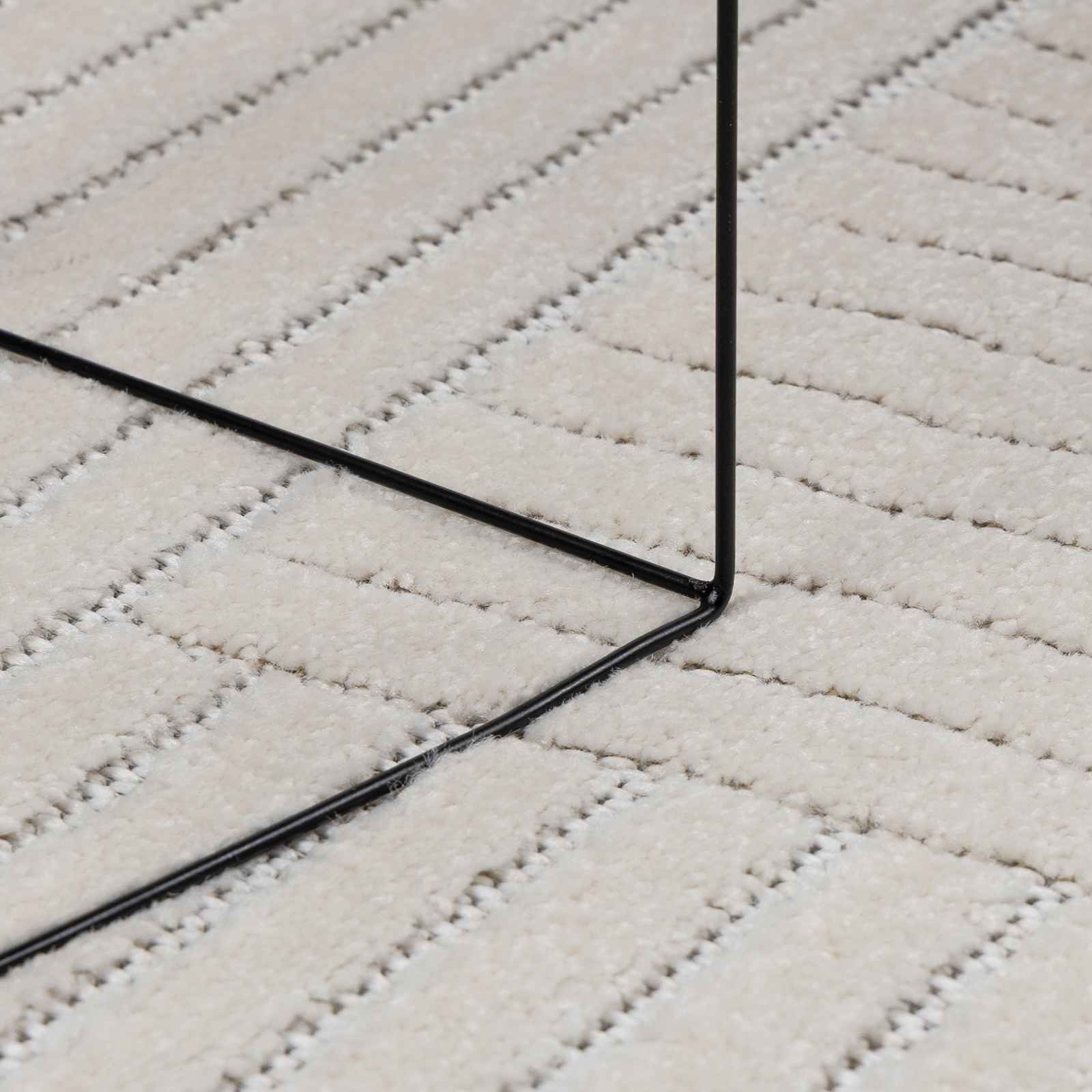 Innen- und Außenteppich PALMERAS Creme 200 x 80 cm Polyester
