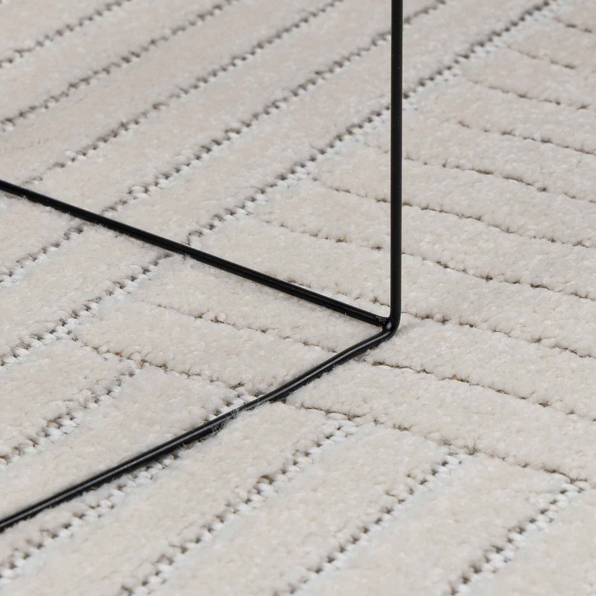 Innen- und Außenteppich PALMERAS Creme 140 x 200 cm Polyester