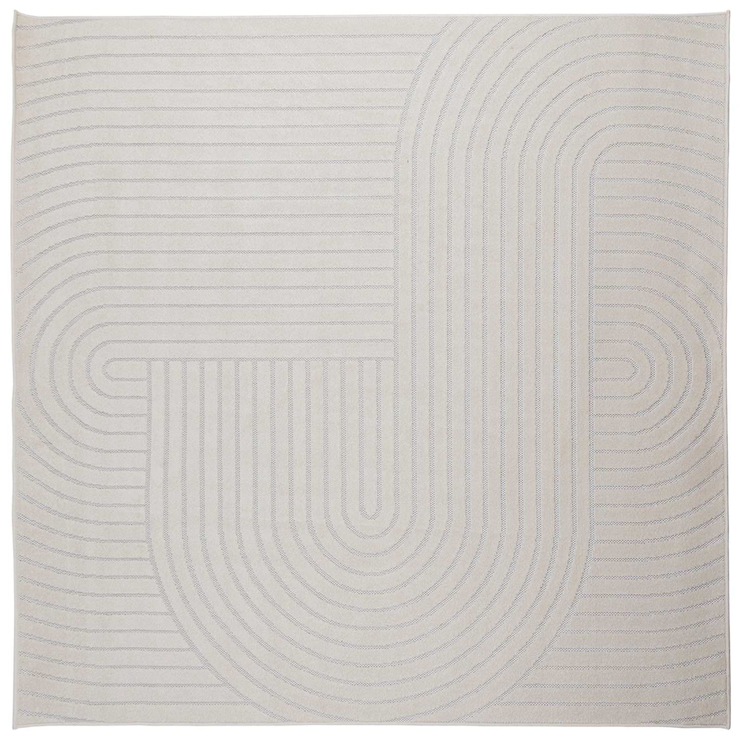 Innen- und Außenteppich PALMERAS Creme 120 x 120 cm Polyester