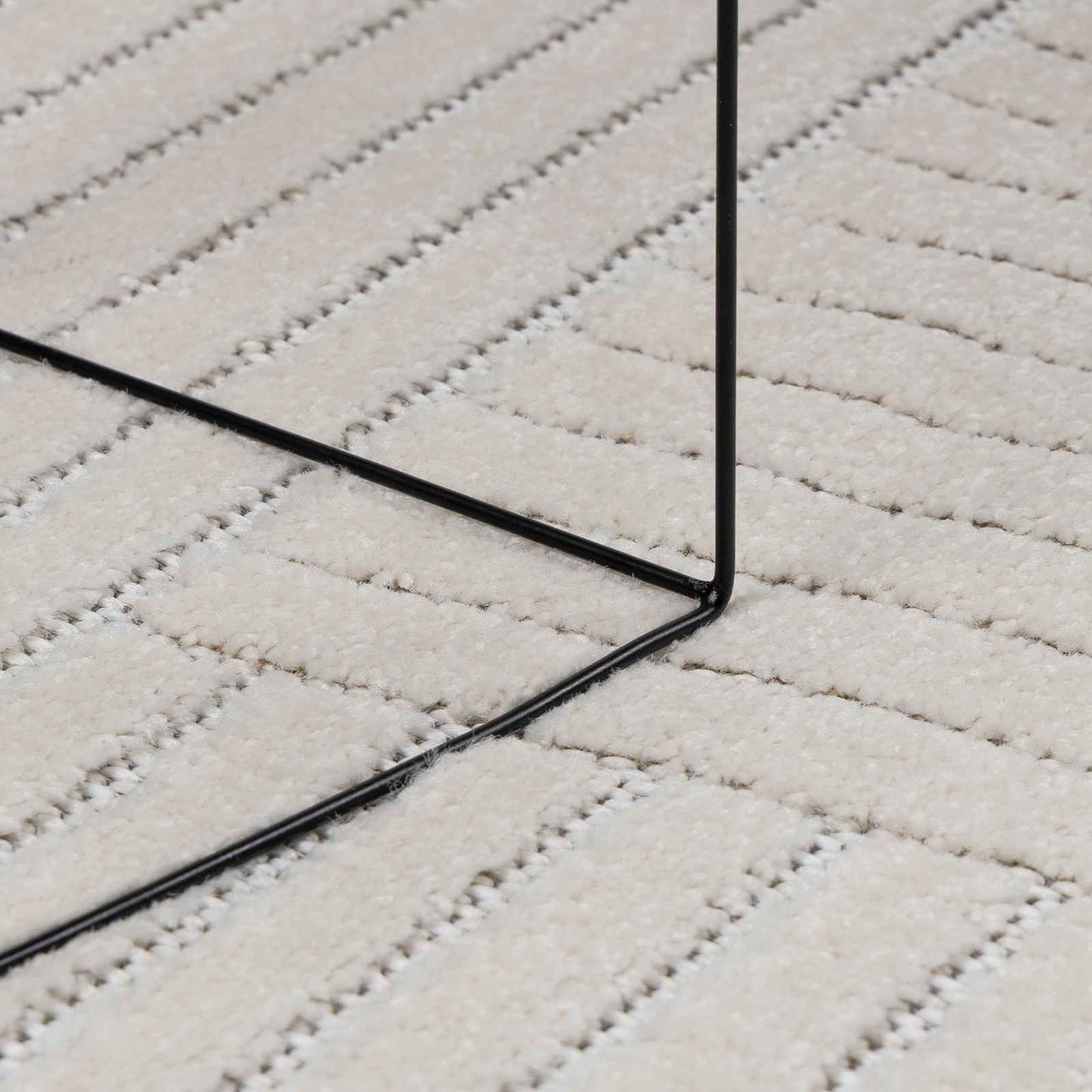 Innen- und Außenteppich PALMERAS Creme Ø 120 CM Polyester