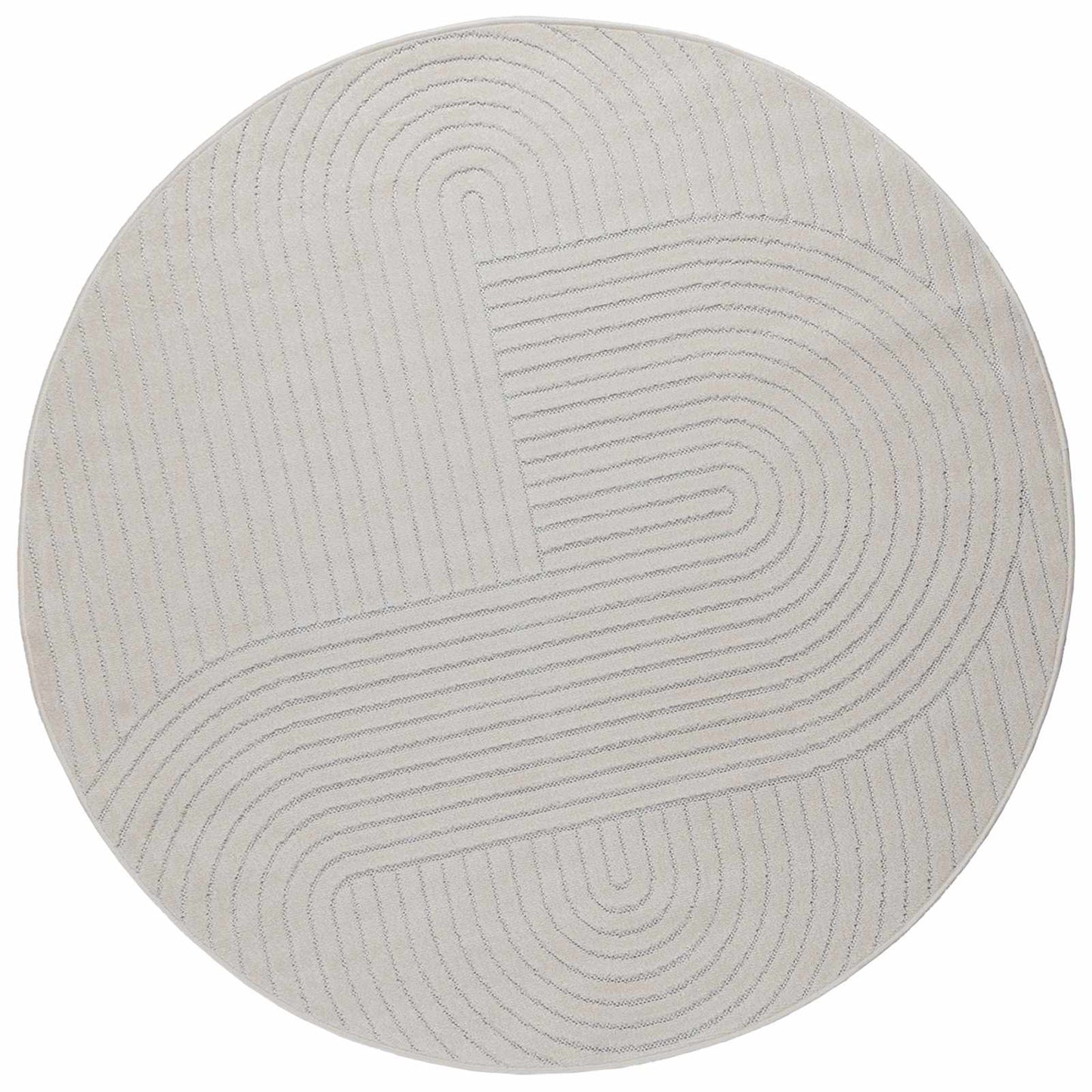 Innen- und Außenteppich PALMERAS Creme Ø 160 CM Polyester