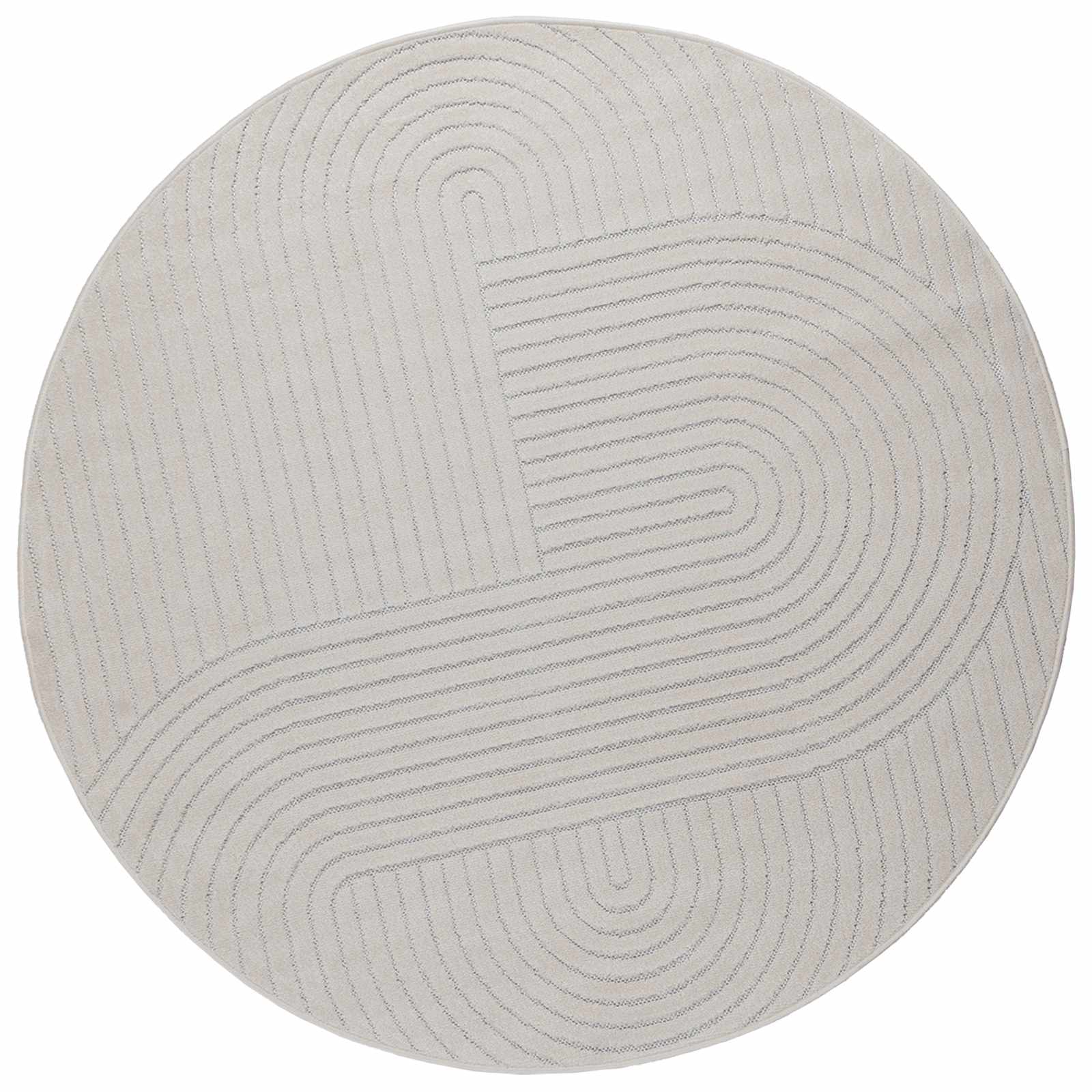 Innen- und Außenteppich PALMERAS Creme Ø 160 CM Polyester