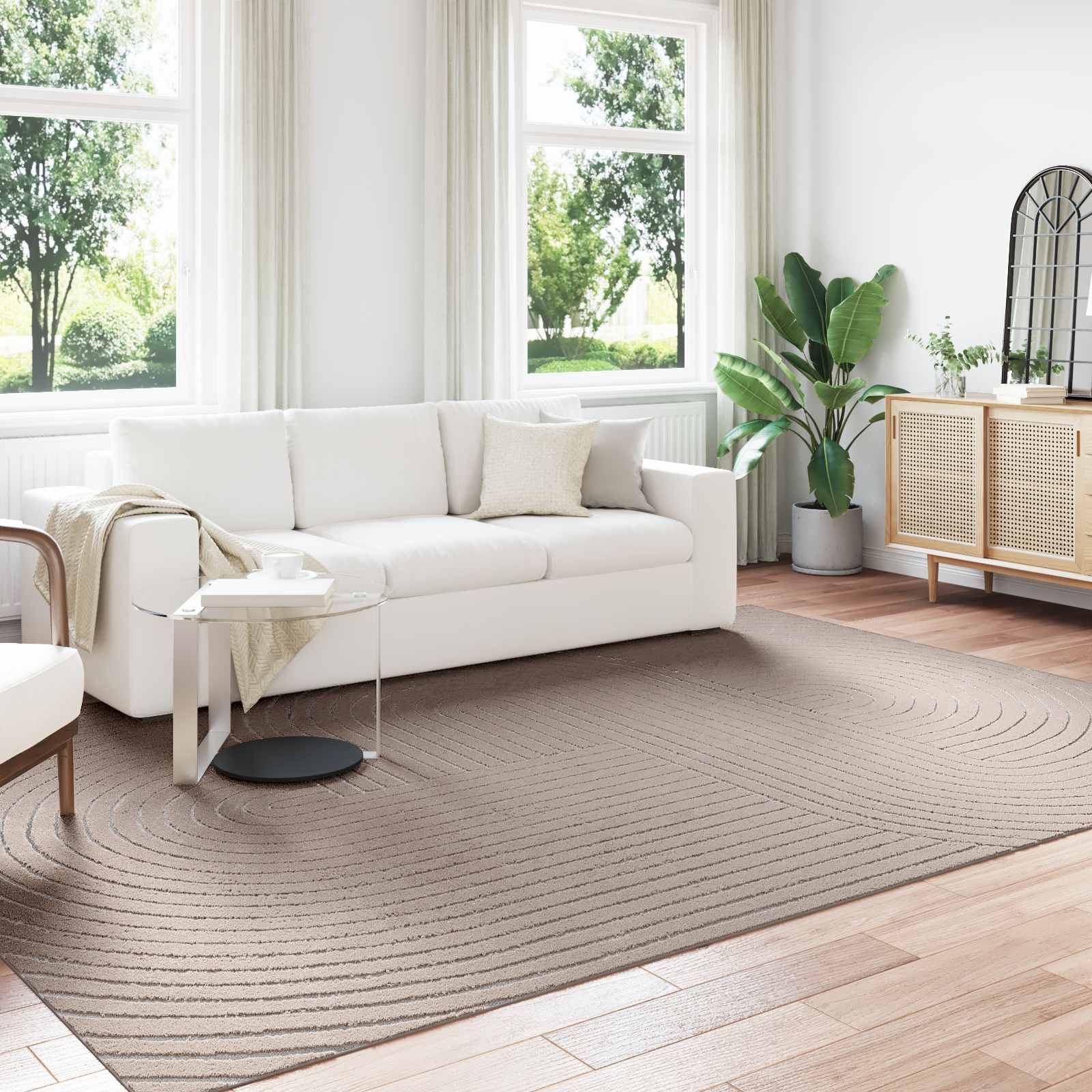 Innen- und Außenteppich PALMERAS Beige 280 x 200 cm Polyester