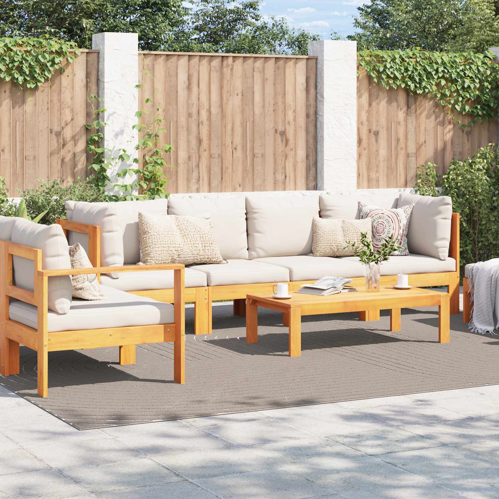 Innen- und Außenteppich PALMERAS Beige 280 x 200 cm Polyester