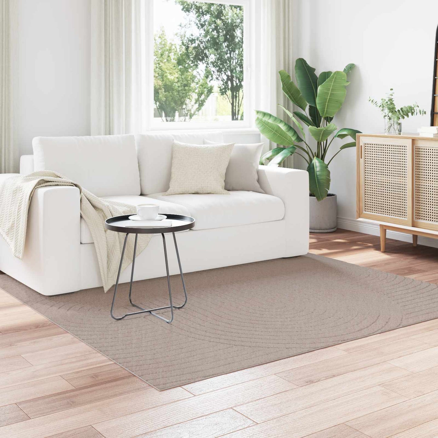 Innen- und Außenteppich PALMERAS Beige 200 x 200 cm Polyester