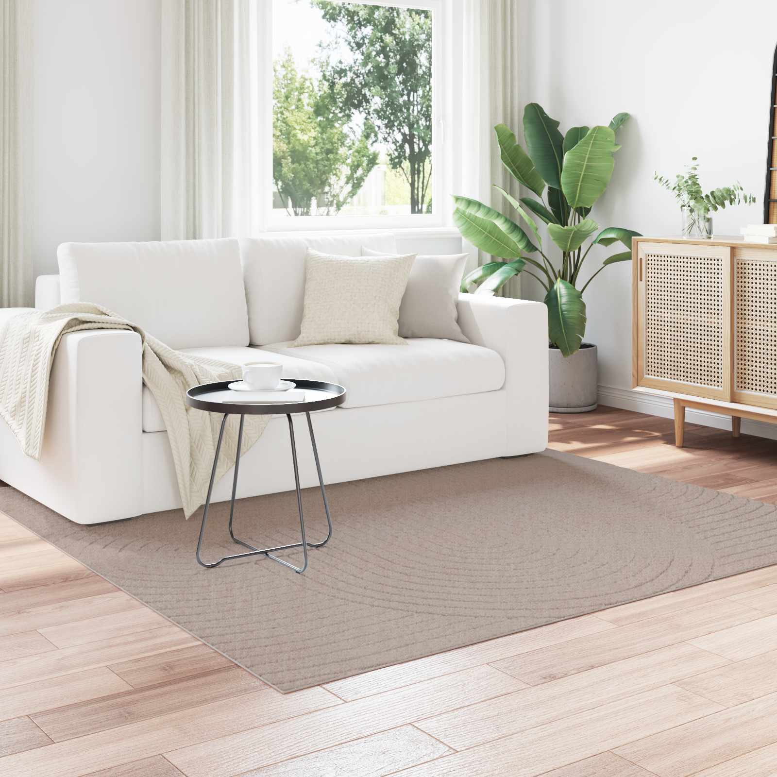 Innen- und Außenteppich PALMERAS Beige 200 x 200 cm Polyester