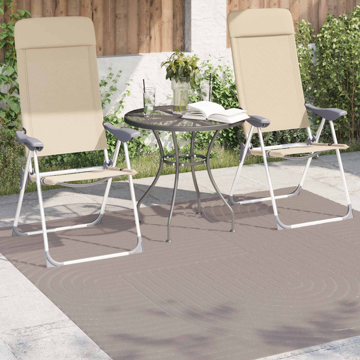 Innen- und Außenteppich PALMERAS Beige 200 x 200 cm Polyester