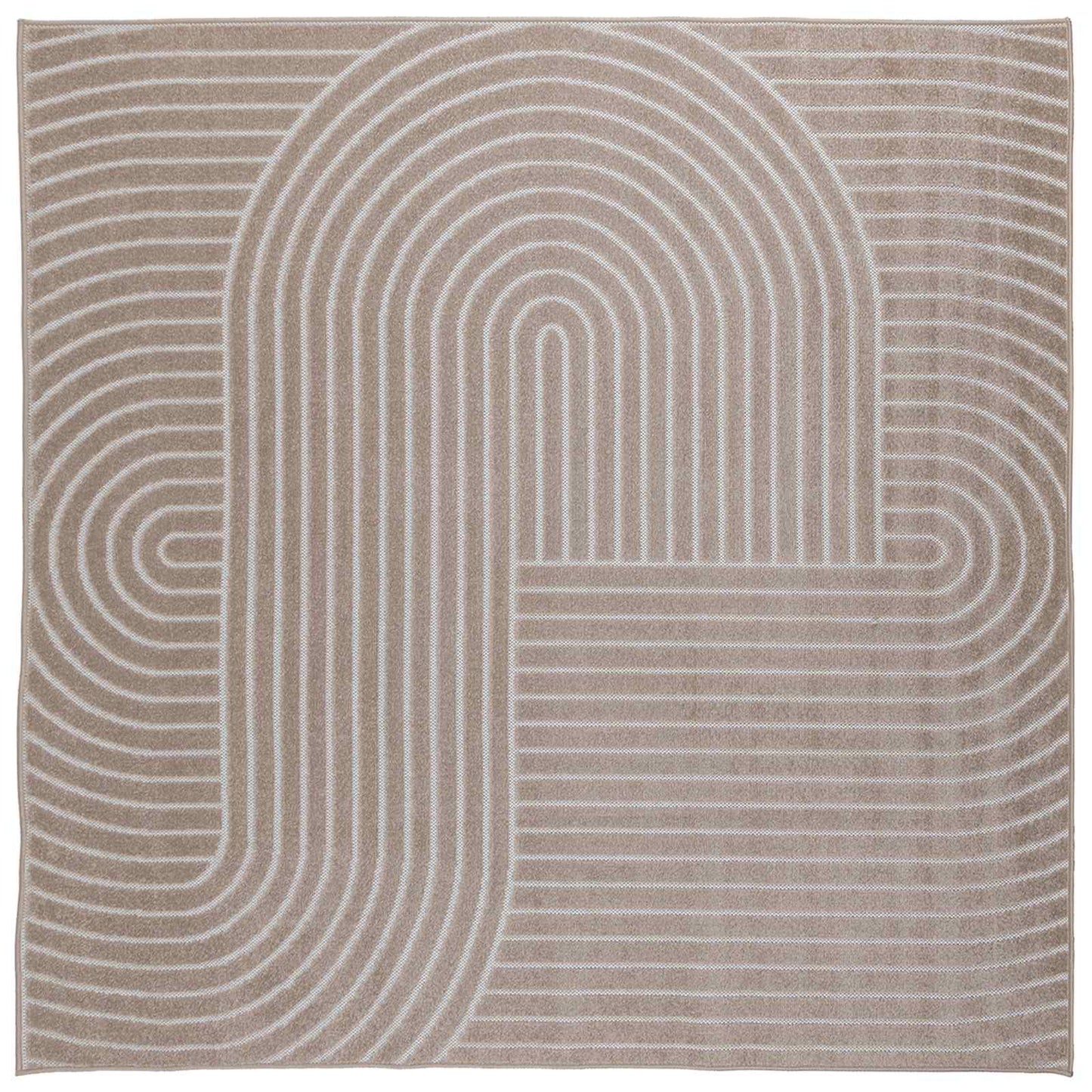 Innen- und Außenteppich PALMERAS Beige 200 x 200 cm Polyester