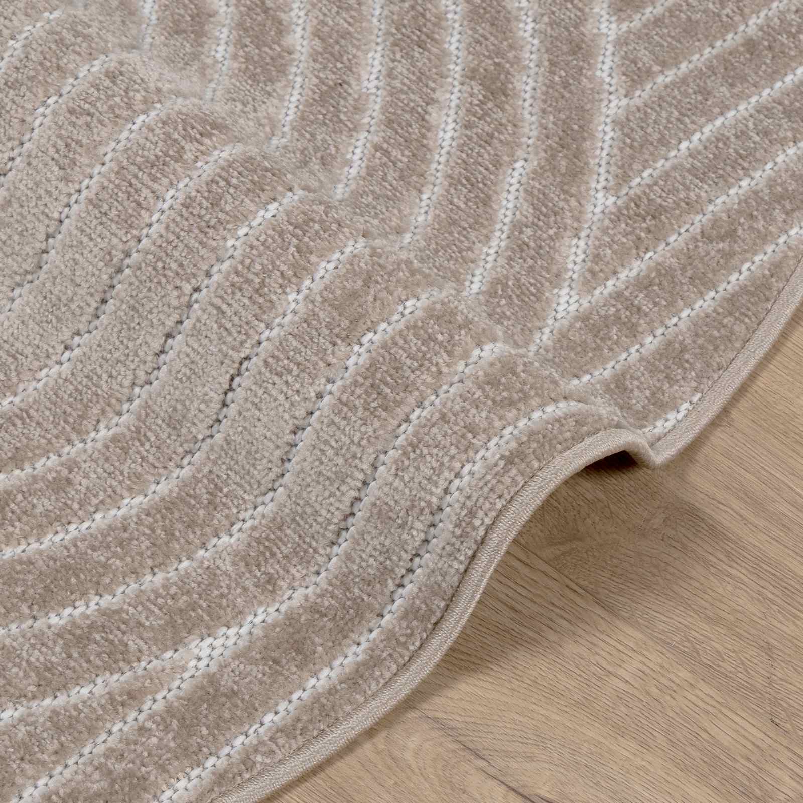 Innen- und Außenteppich PALMERAS Beige Ø 160 CM Polyester