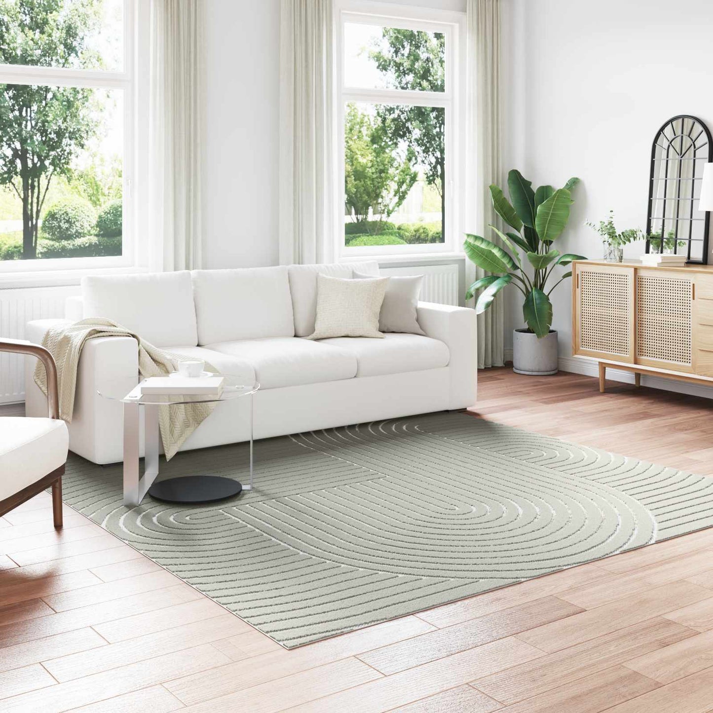 Innen- und Außenteppich PALMERAS Grün 240 x 240 cm Polyester