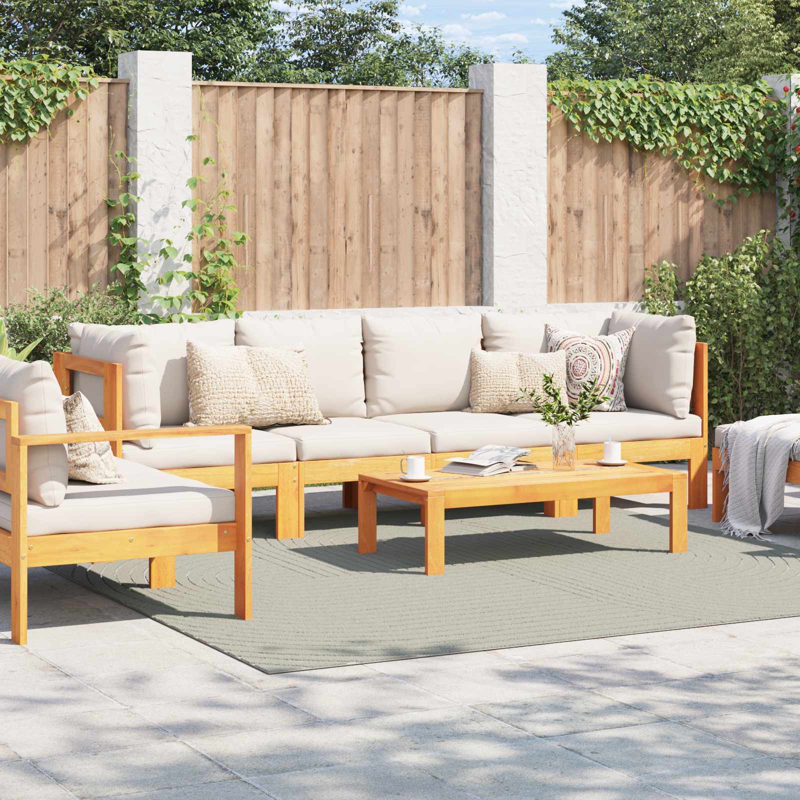 Innen- und Außenteppich PALMERAS Grün 240 x 240 cm Polyester
