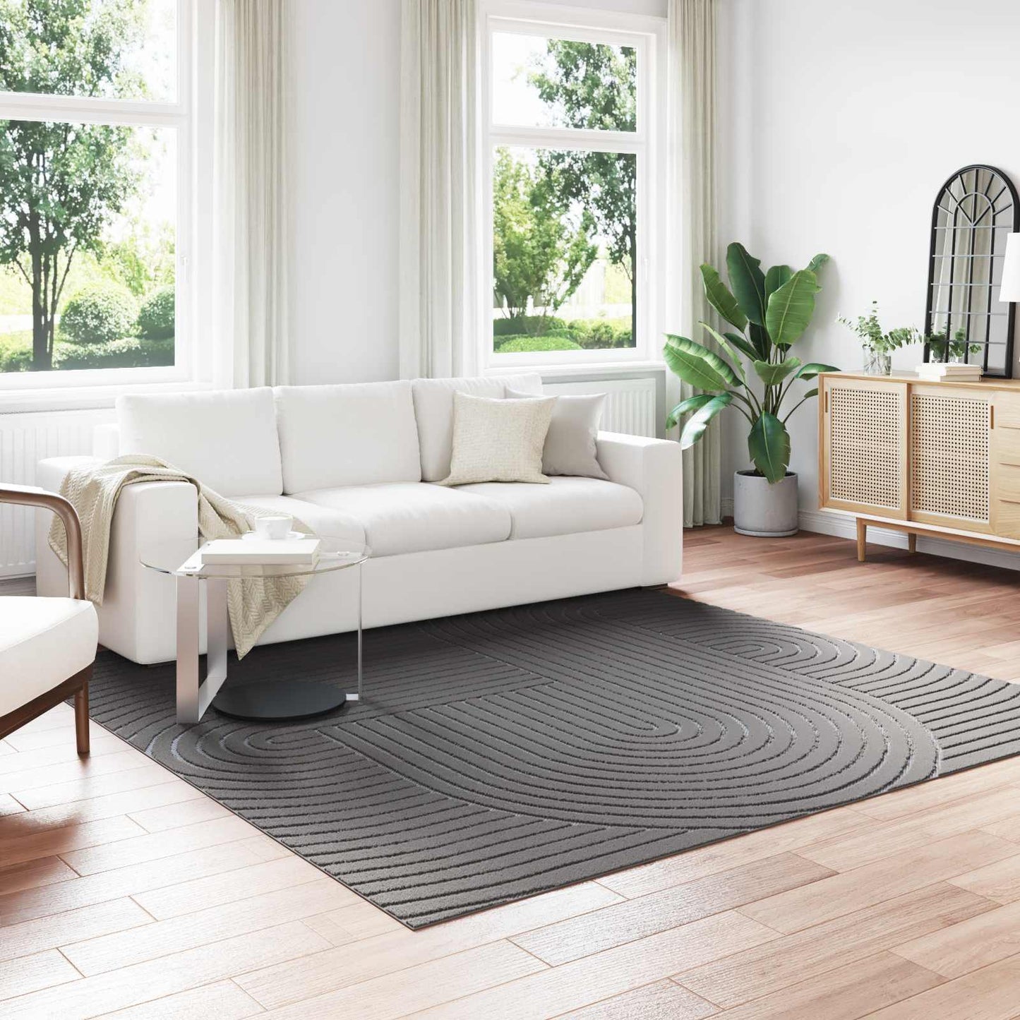 Innen- und Außenteppich PALMERAS Anthrazit 240 x 240 cm
