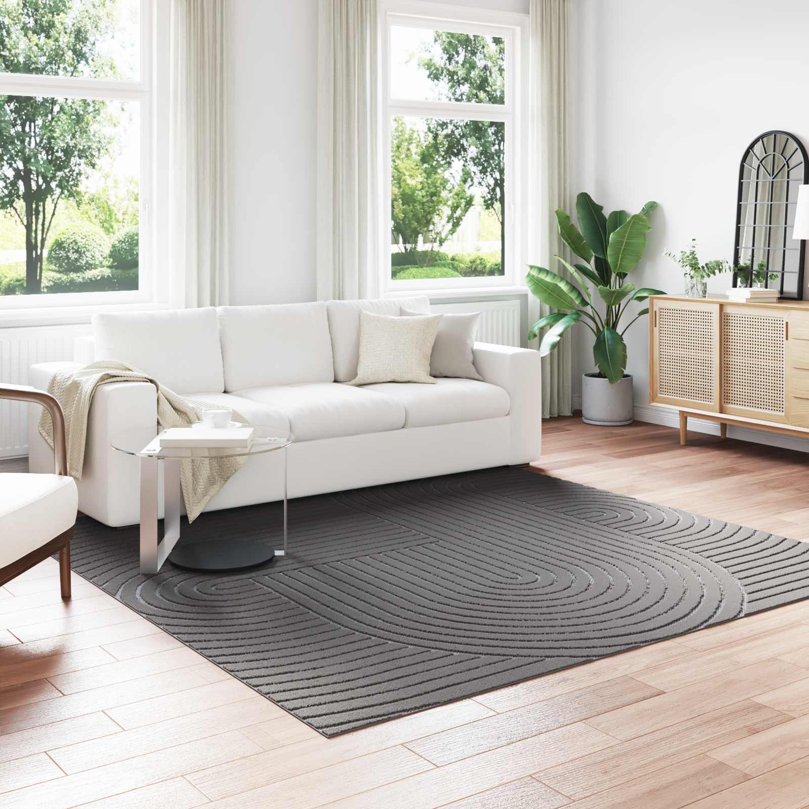 Innen- und Außenteppich PALMERAS Anthrazit 240 x 240 cm