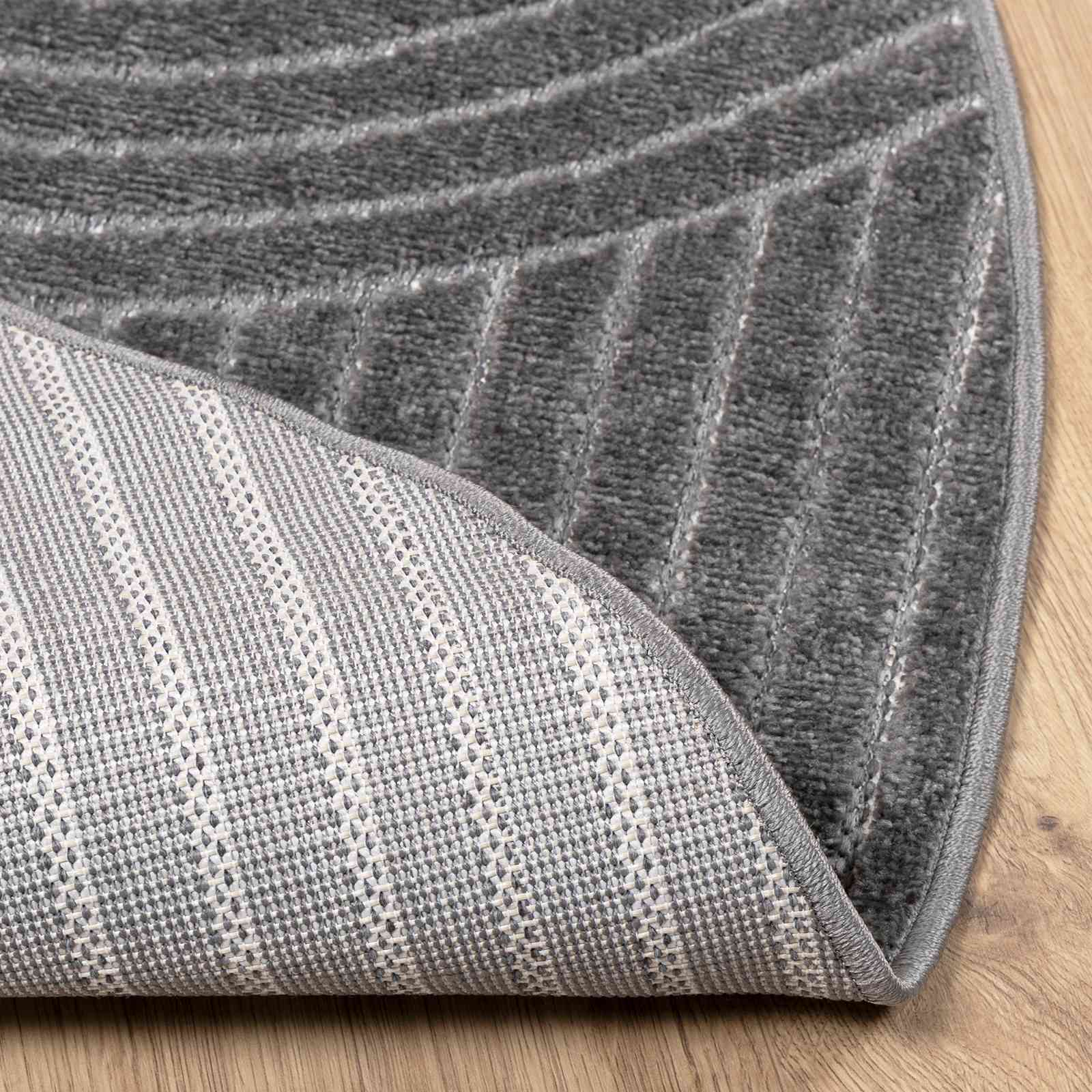 Innen- und Außenteppich PALMERAS Anthrazit Ø 160 CM Polyester
