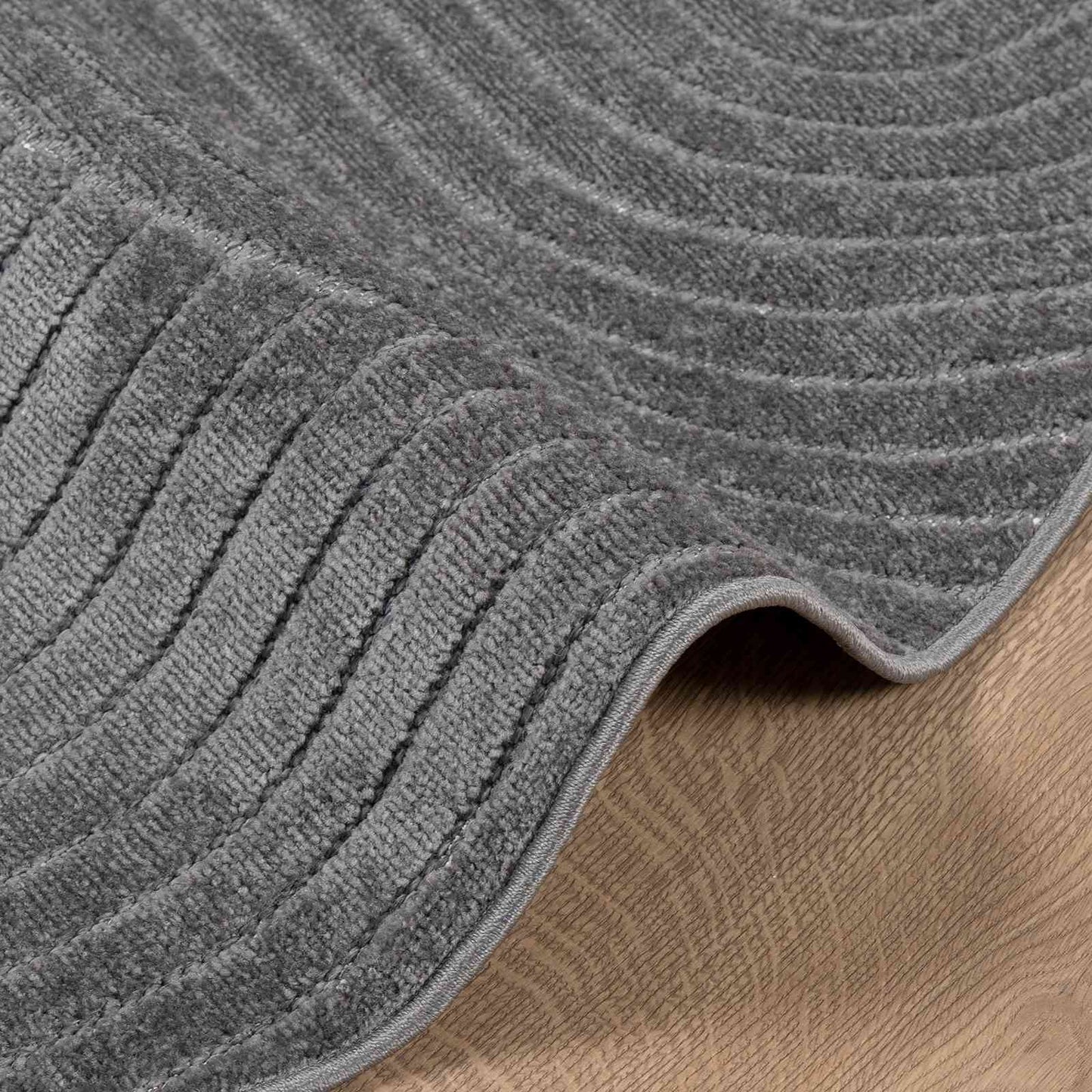 Innen- und Außenteppich PALMERAS Anthrazit Ø 160 CM Polyester