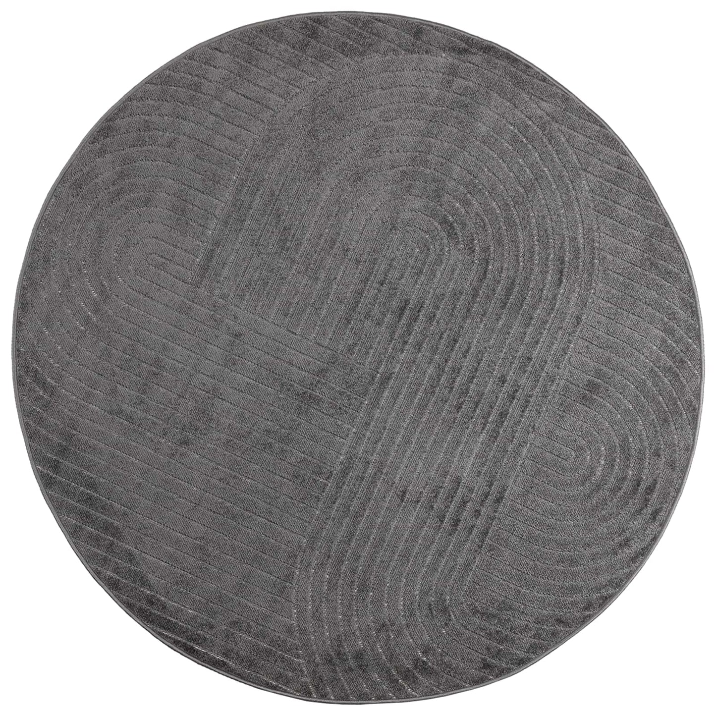 Innen- und Außenteppich PALMERAS Anthrazit Ø 160 CM Polyester