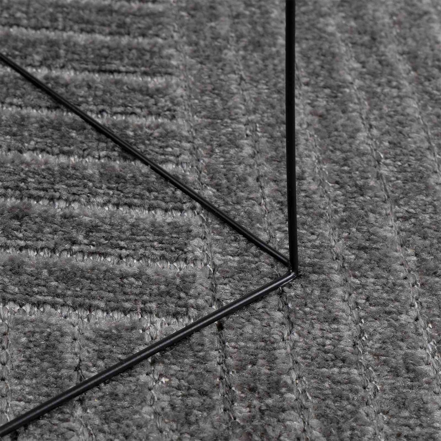 Innen- und Außenteppich PALMERAS Anthrazit Ø 200 CM Polyester
