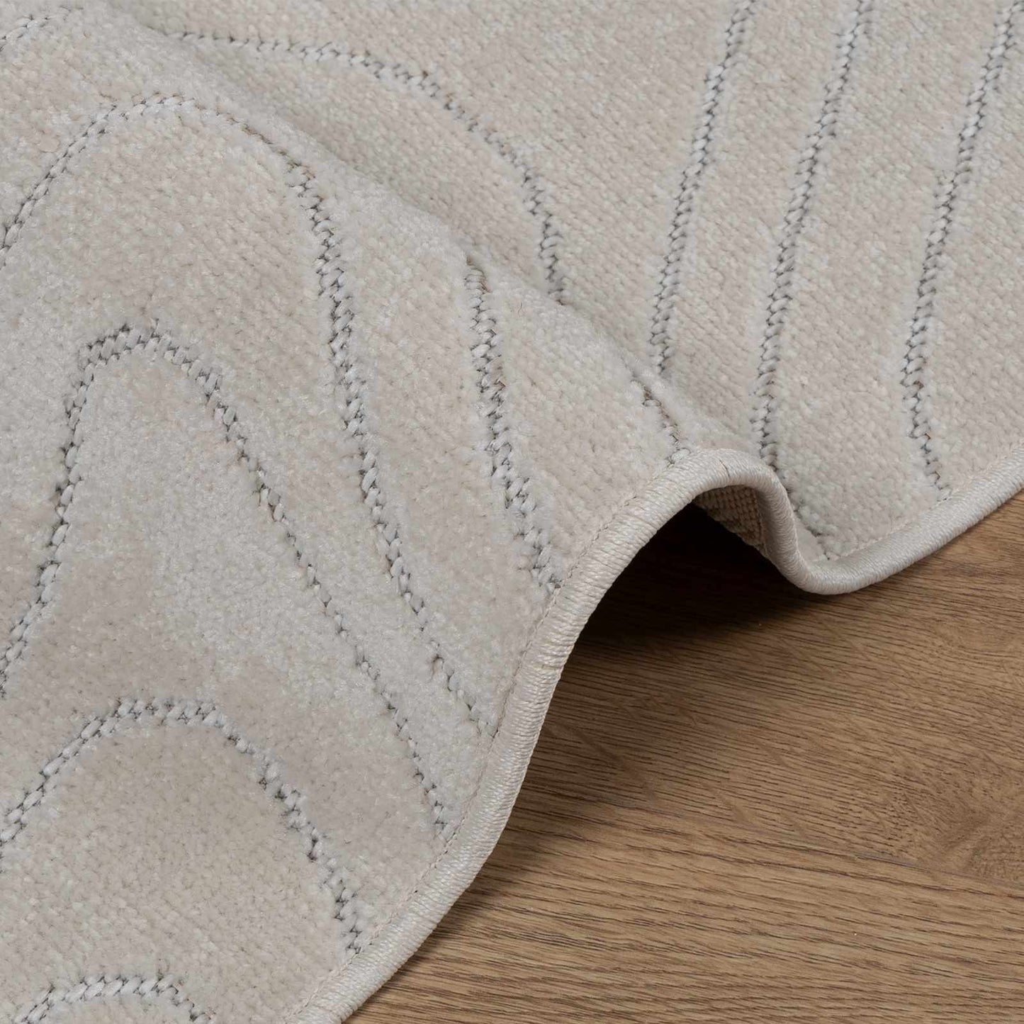 Innen- und Außenteppich PALMERAS Creme 200 x 200 cm Polyester