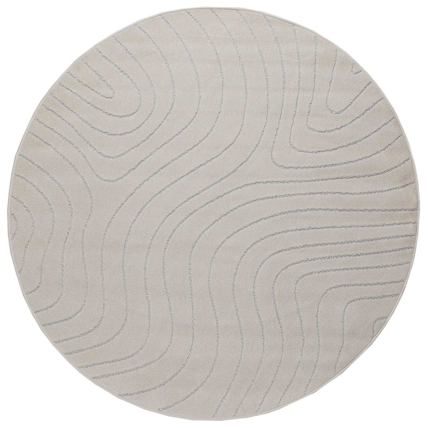 Innen- und Außenteppich PALMERAS Creme Ø 160 CM Polyester