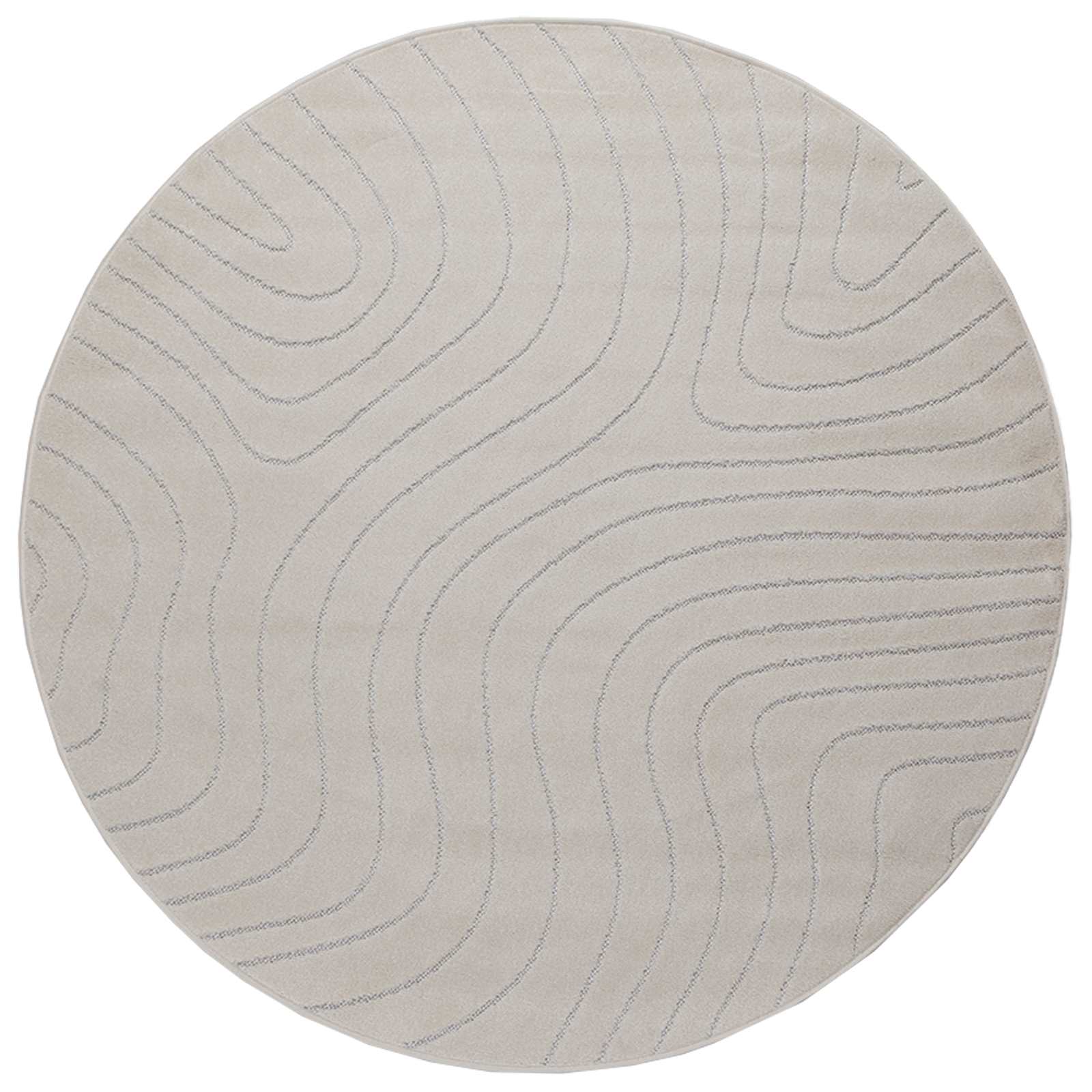 Innen- und Außenteppich PALMERAS Creme Ø 160 CM Polyester