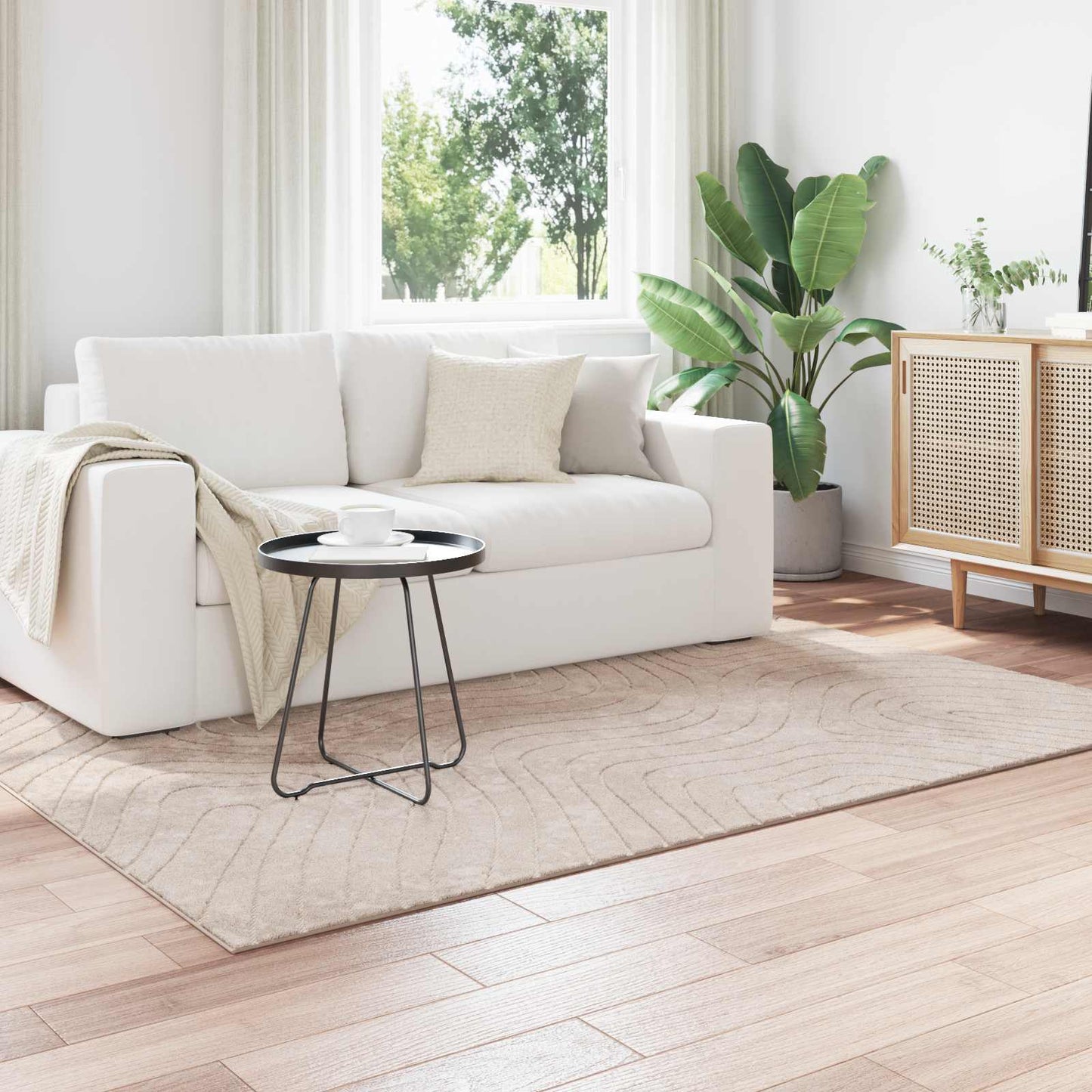 Innen- und Außenteppich PALMERAS Beige 120 x 170 cm Polyester