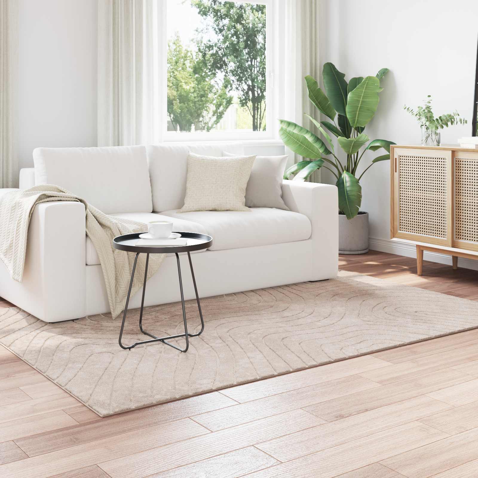 Innen- und Außenteppich PALMERAS Beige 120 x 170 cm Polyester