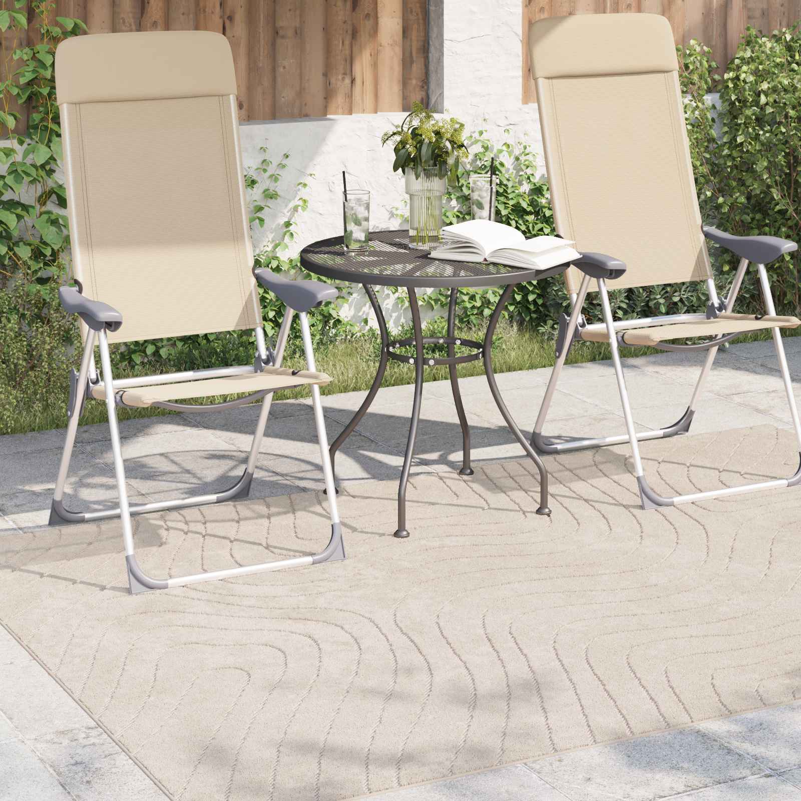Innen- und Außenteppich PALMERAS Beige 160 x 230 cm Polyester